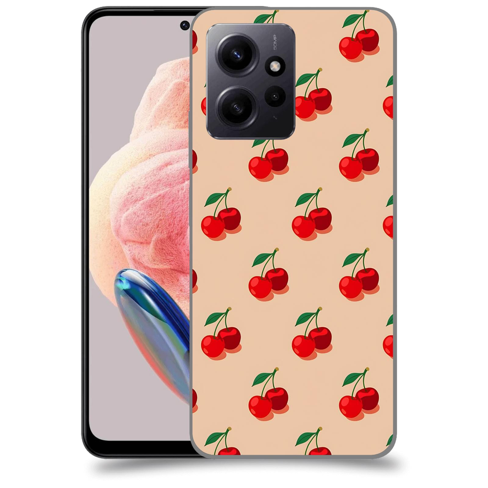ACOVER Kryt na mobil Xiaomi Redmi Note 12 4G - Šťavnaté třešně