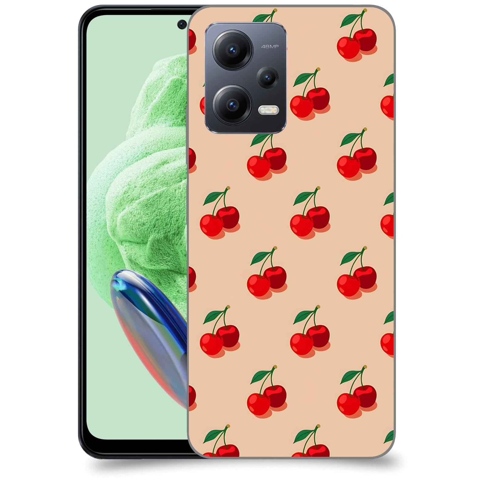 ACOVER Kryt na mobil Xiaomi Redmi Note 12 5G - Šťavnaté třešně