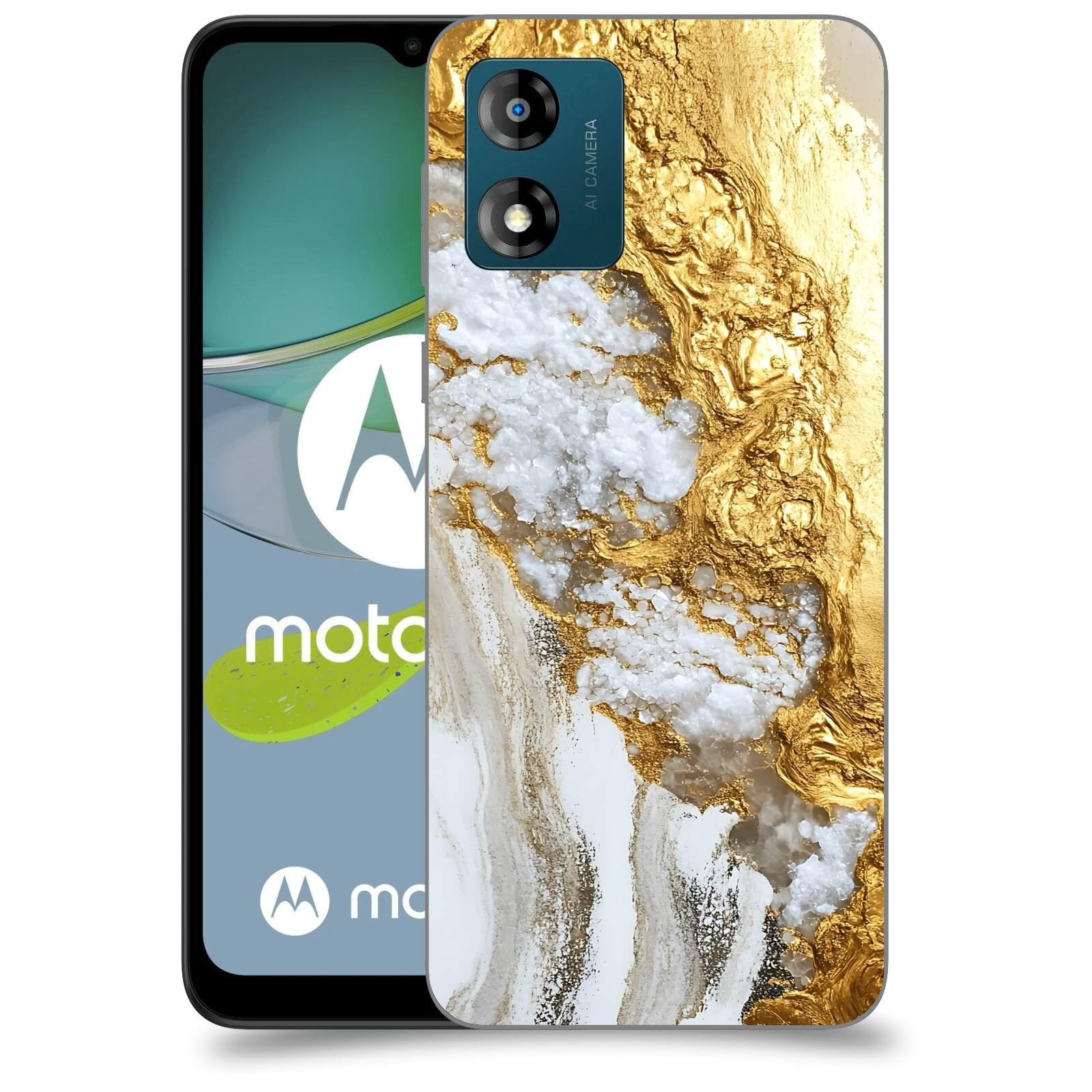 ACOVER Kryt na mobil Motorola Moto E13 - Liquid Gold V