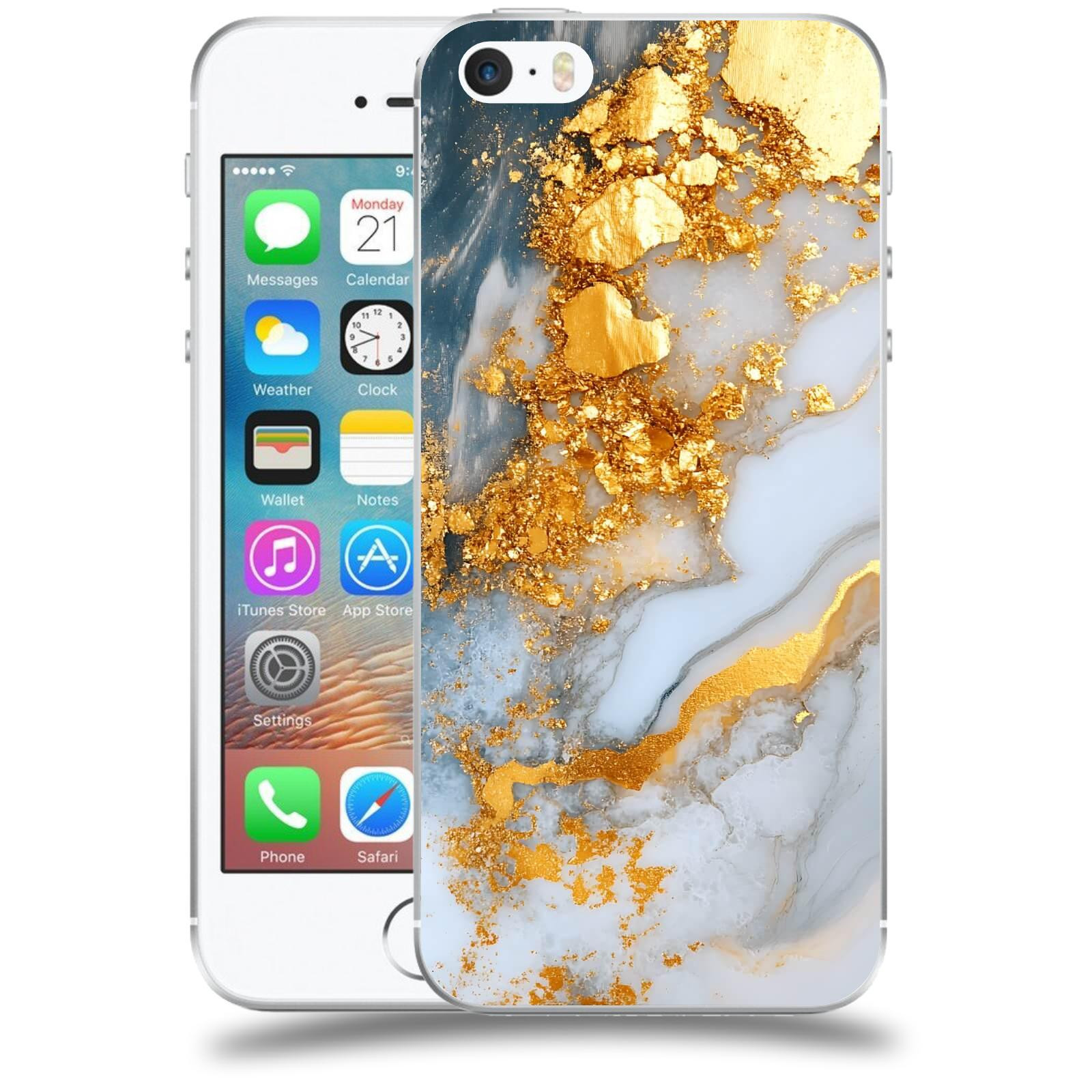 ACOVER Kryt na mobil Apple iPhone 5/5S/SE - Liquid Gold VII