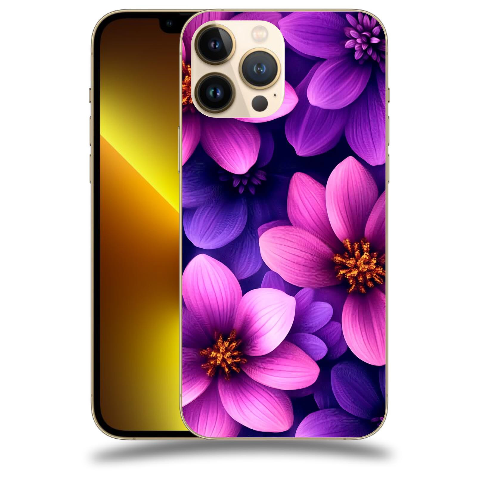 ACOVER Kryt na mobil Apple iPhone 13 Pro - Fialové květiny