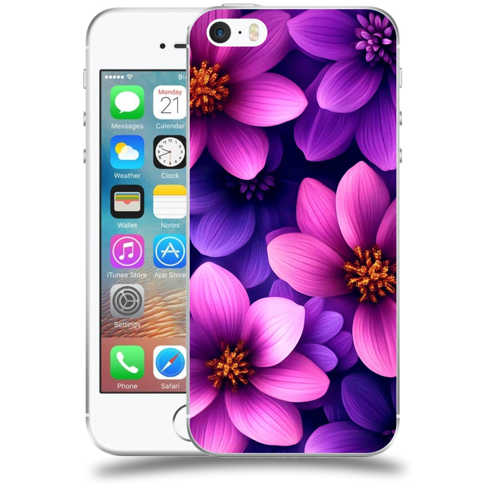 ACOVER Kryt na mobil Apple iPhone 5/5S/SE - Fialové květiny