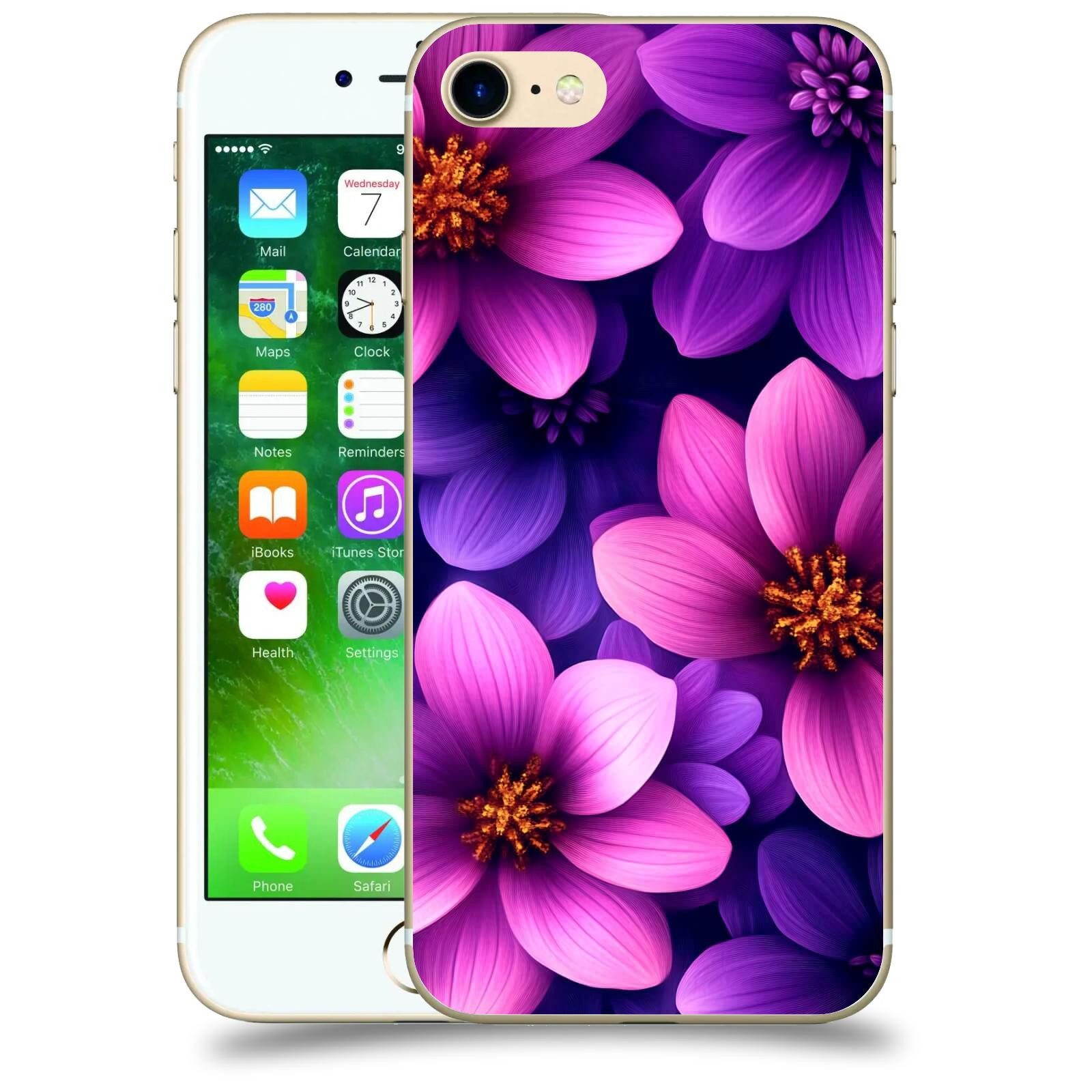 ACOVER Kryt na mobil Apple iPhone 7 - Fialové květiny