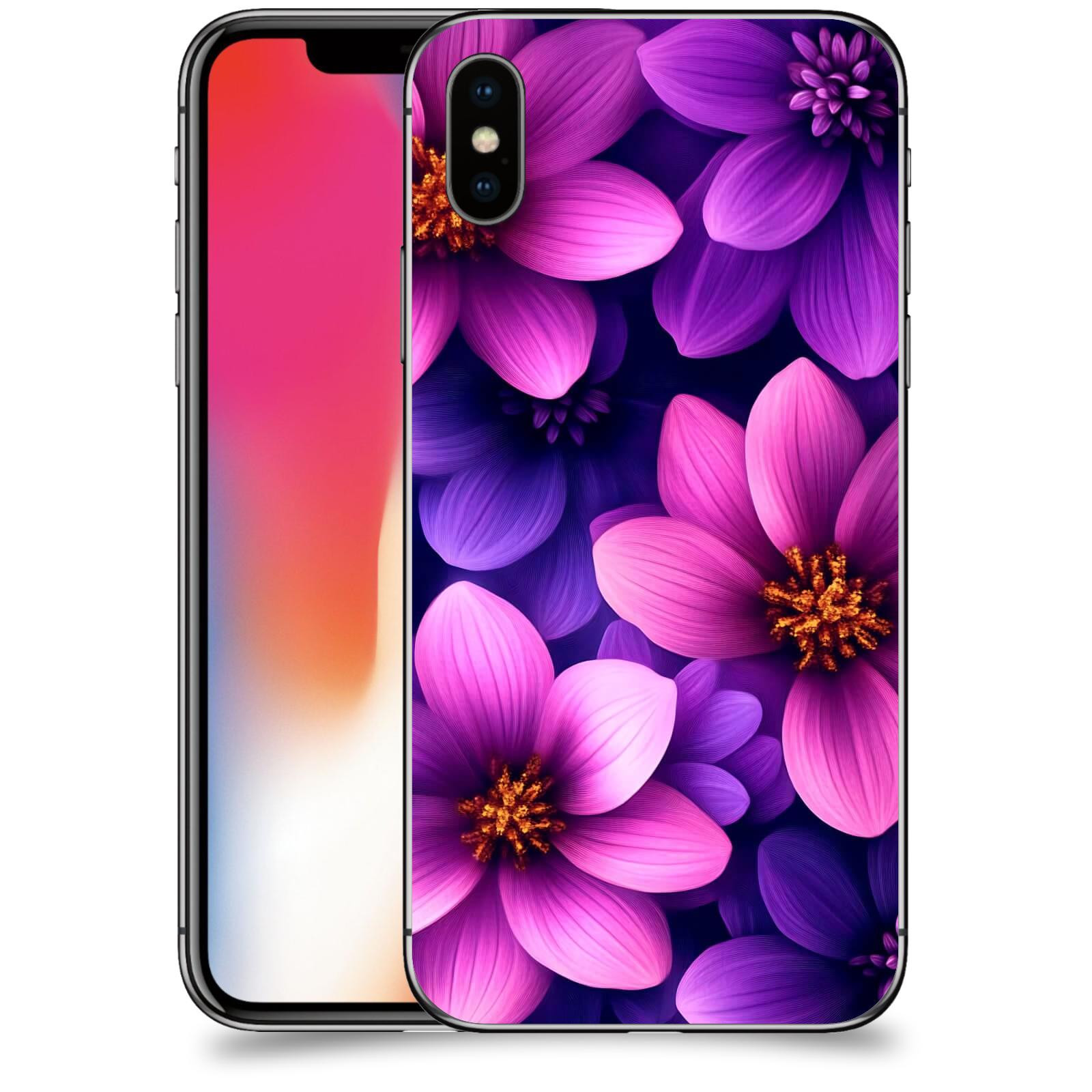 ACOVER Kryt na mobil Apple iPhone X/XS - Fialové květiny
