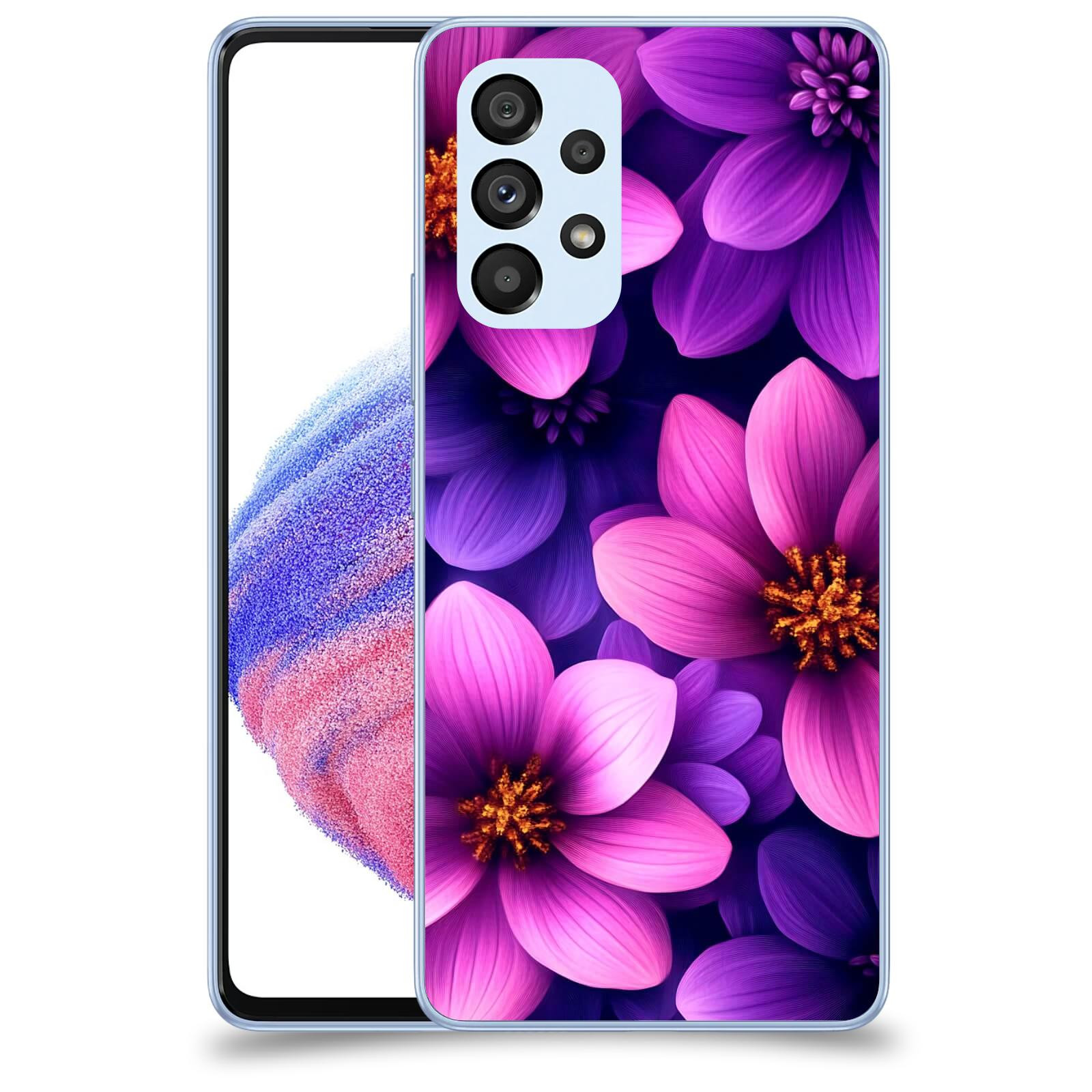 ACOVER Kryt na mobil Samsung Galaxy A32 5G A326B - Fialové květiny