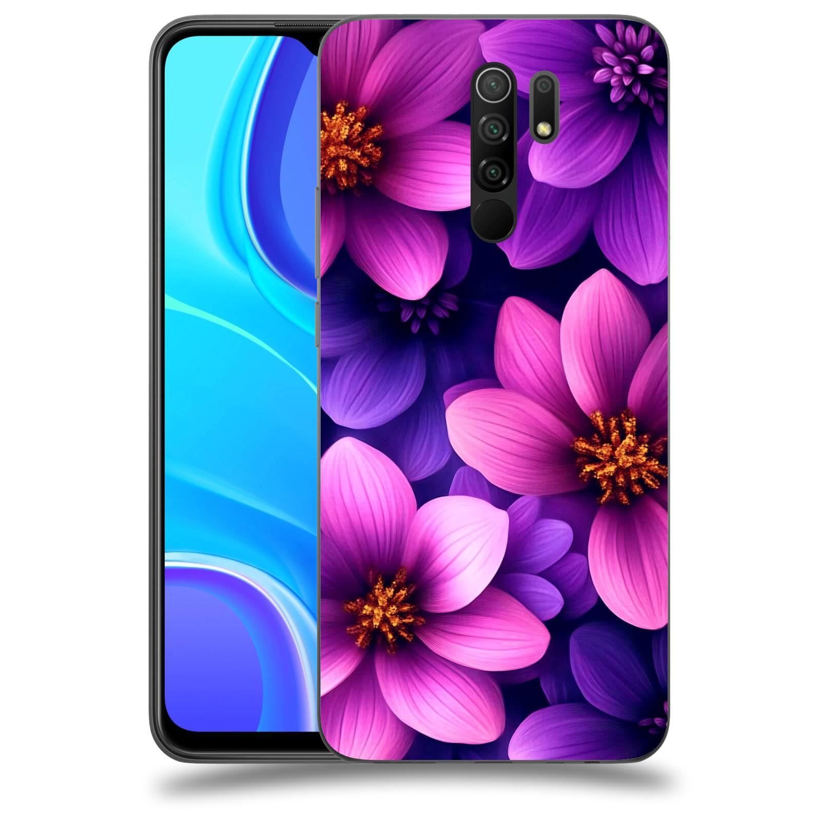 ACOVER Kryt na mobil Xiaomi Redmi 9 - Fialové květiny