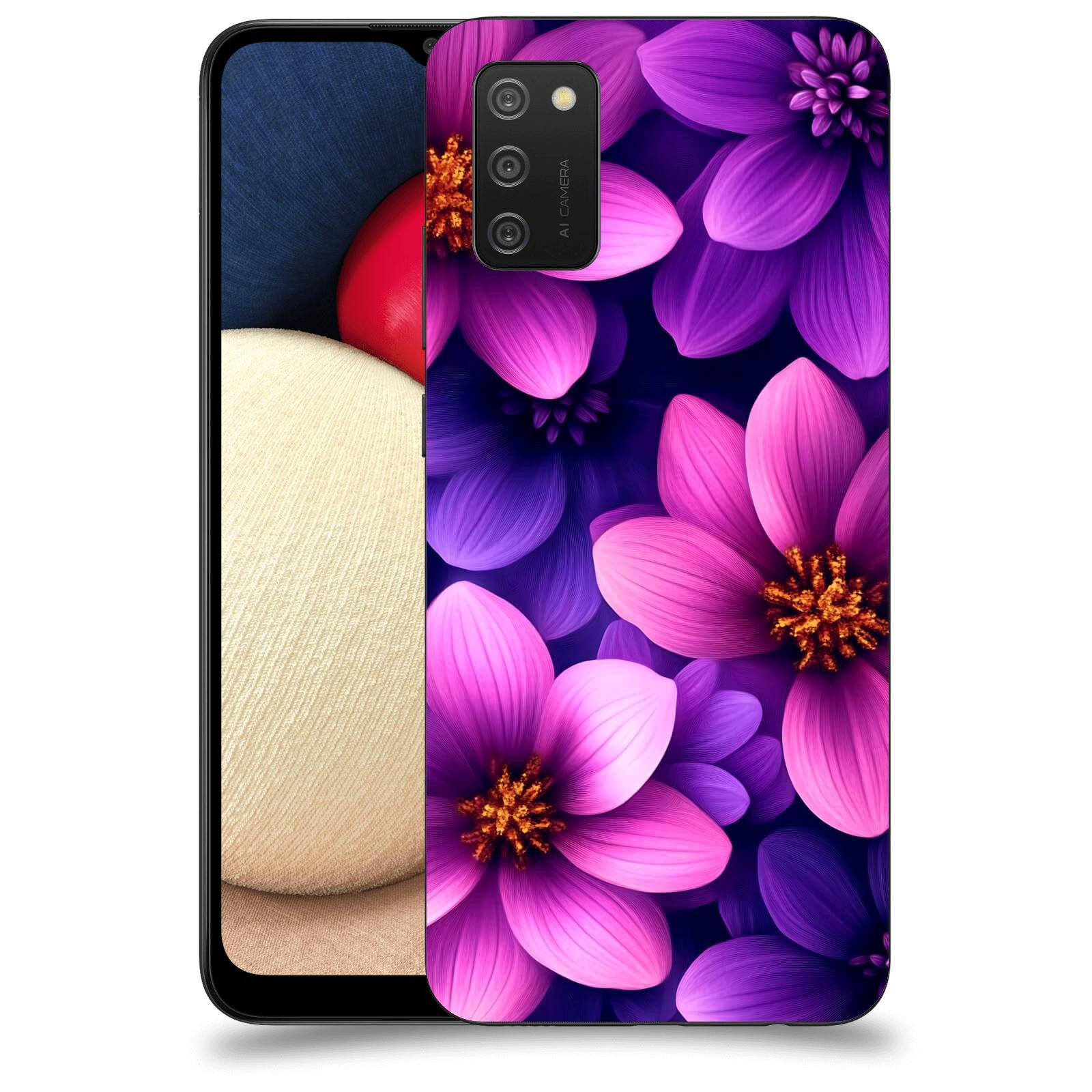 ACOVER Kryt na mobil Samsung Galaxy A02s A025G - Fialové květiny