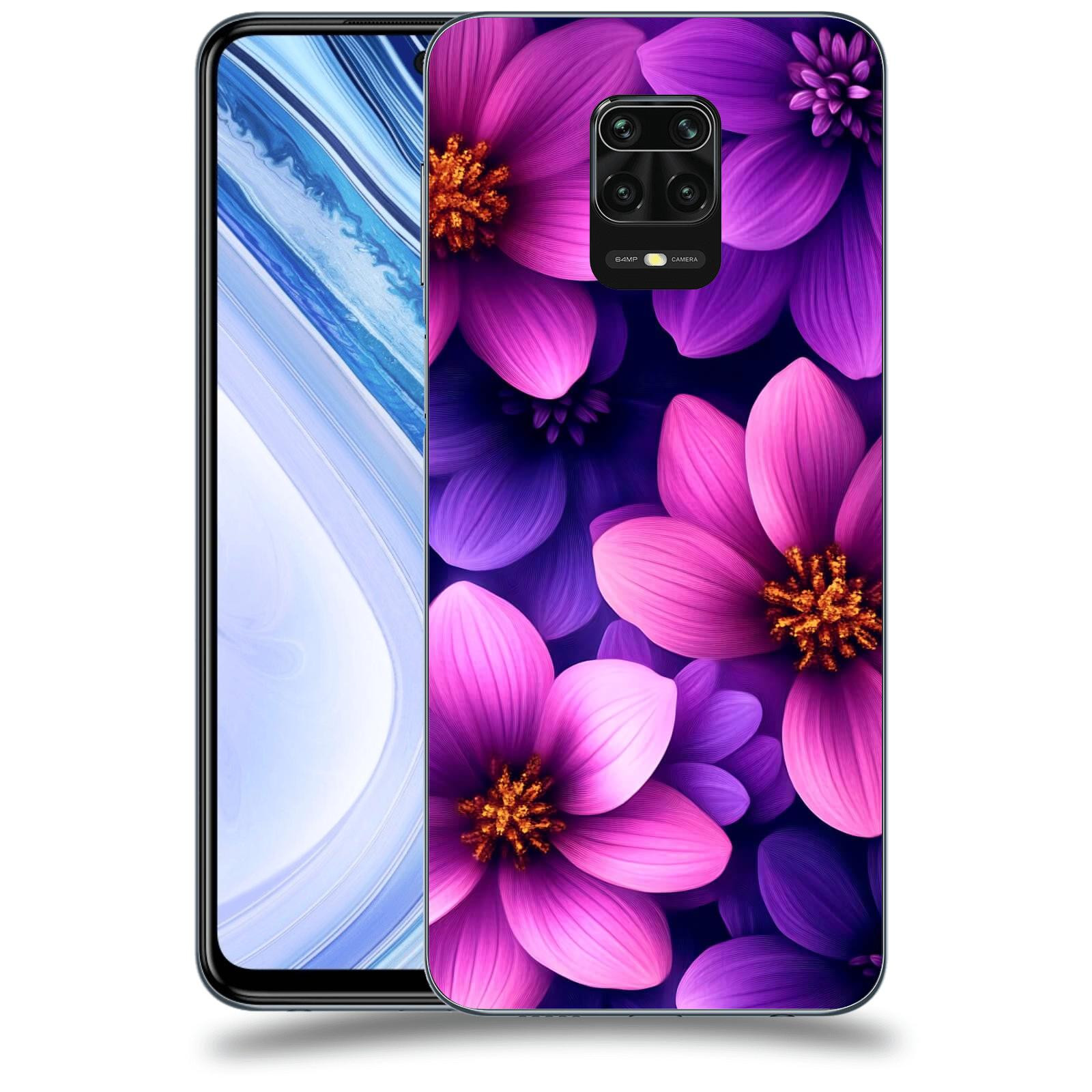 ACOVER Kryt na mobil Xiaomi Redmi Note 9 Pro - Fialové květiny