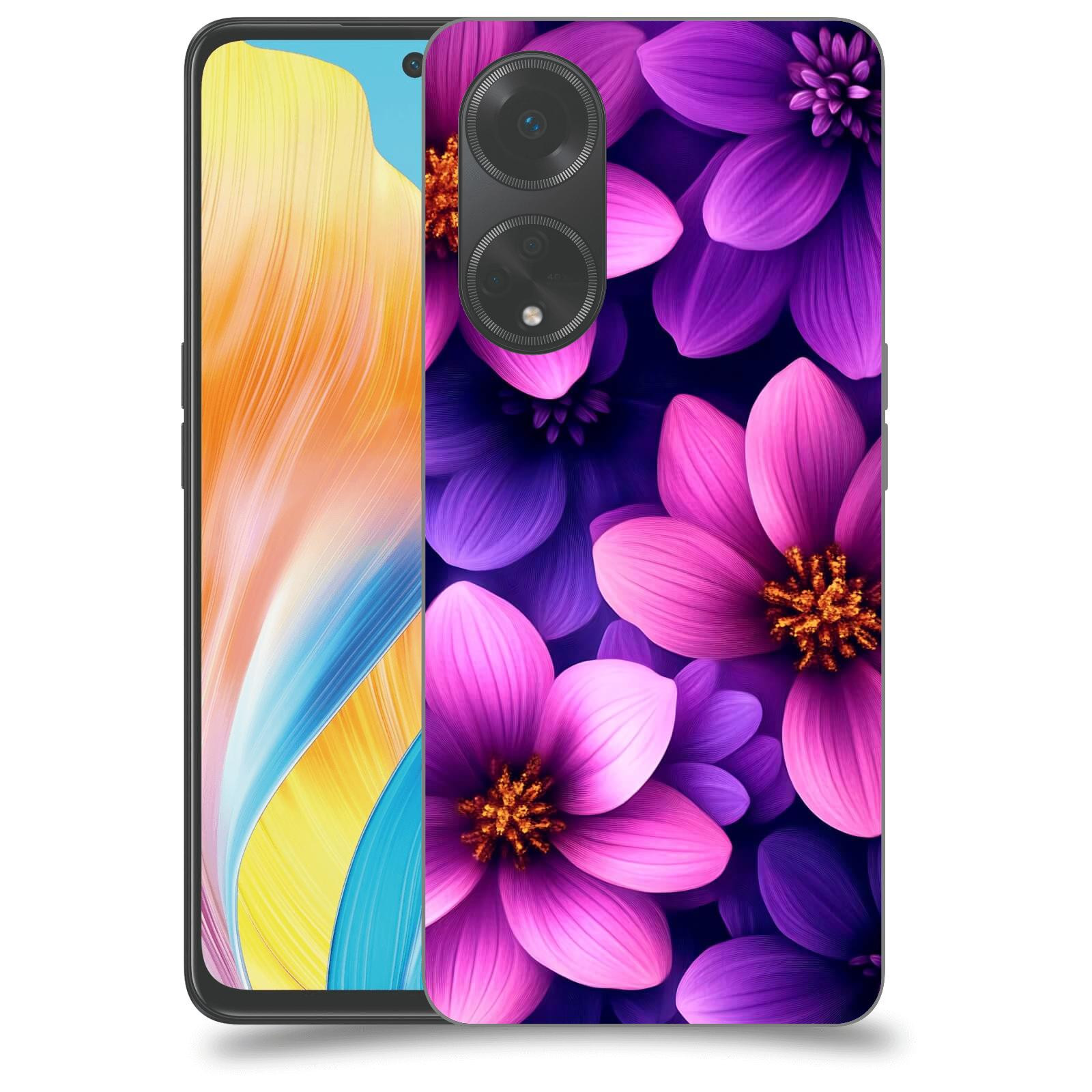 ACOVER Kryt na mobil OPPO A98 5G - Fialové květiny
