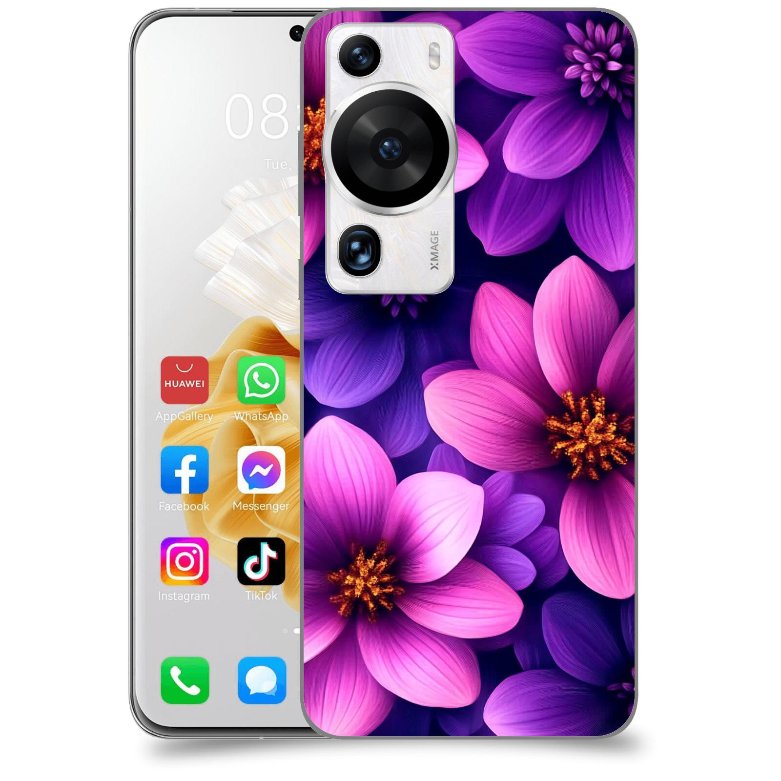 ACOVER Kryt na mobil Huawei P60 Pro - Fialové květiny