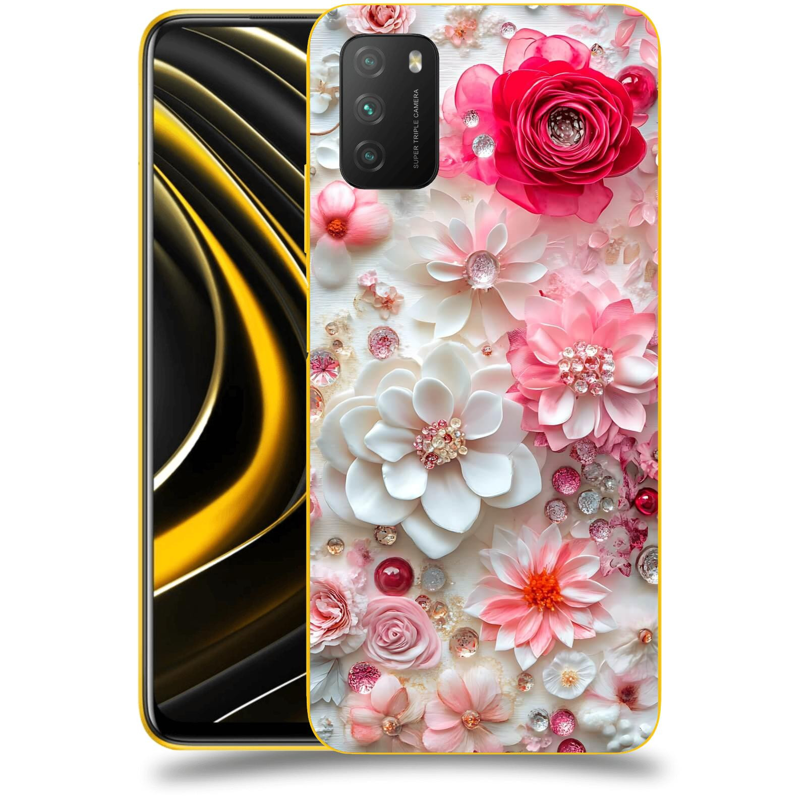 ACOVER Kryt na mobil Xiaomi Poco M3 - Květinový luxus