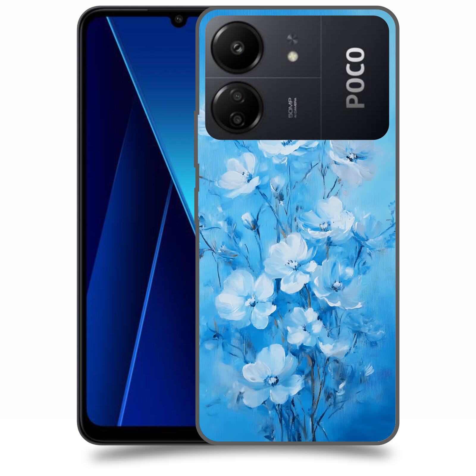 ACOVER Kryt na mobil Poco C65 - Modrá ilustrace