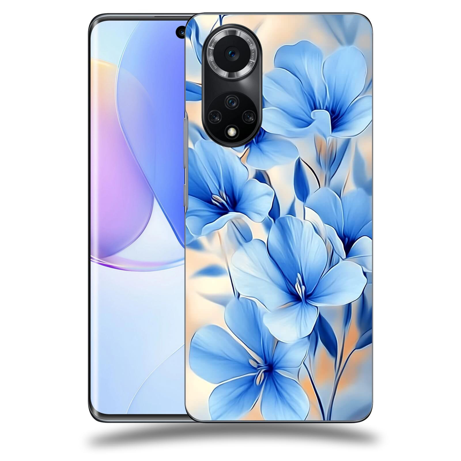 ACOVER Kryt na mobil Huawei Nova 9 - Modré květiny.
