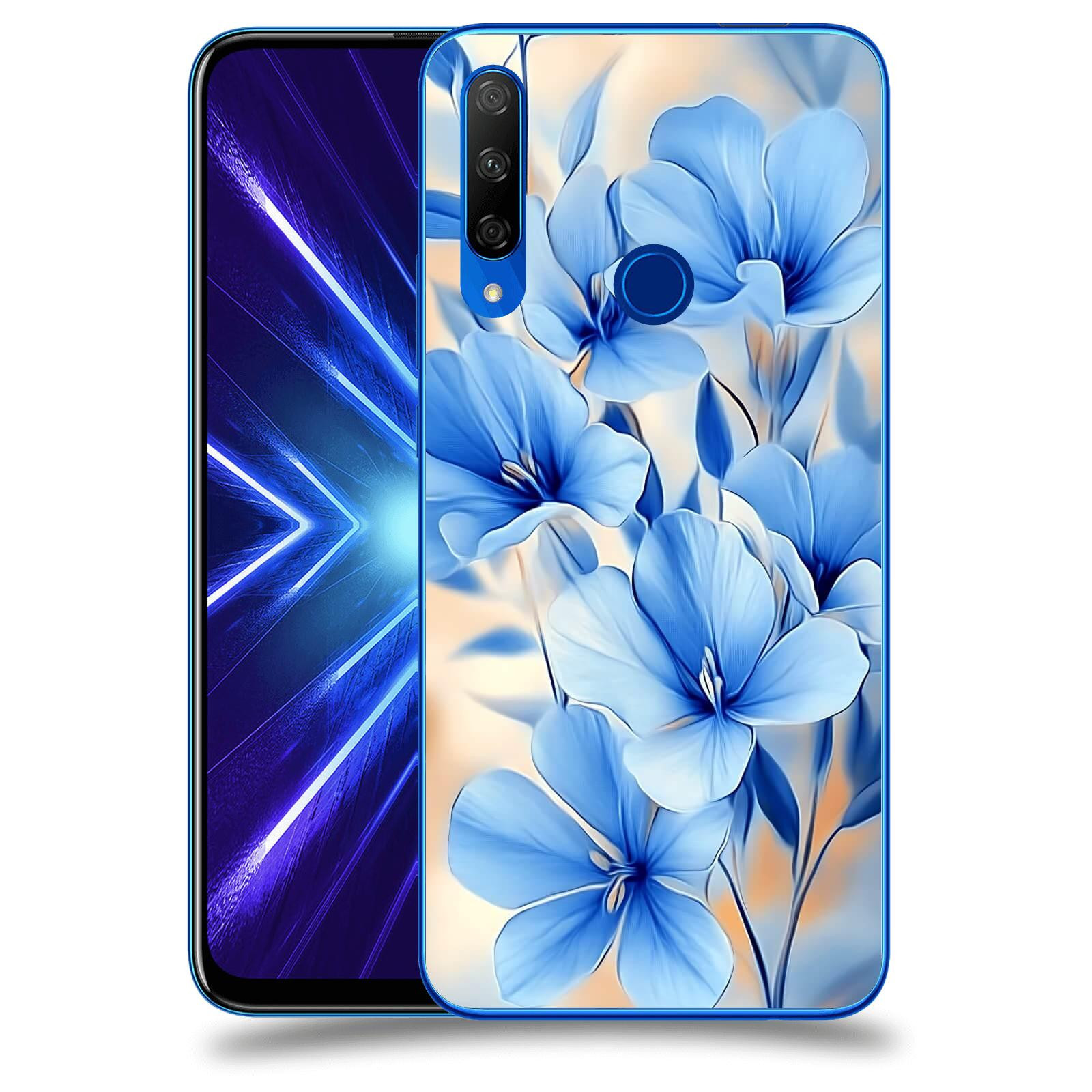 ACOVER Kryt na mobil Honor 9X - Modré květiny.