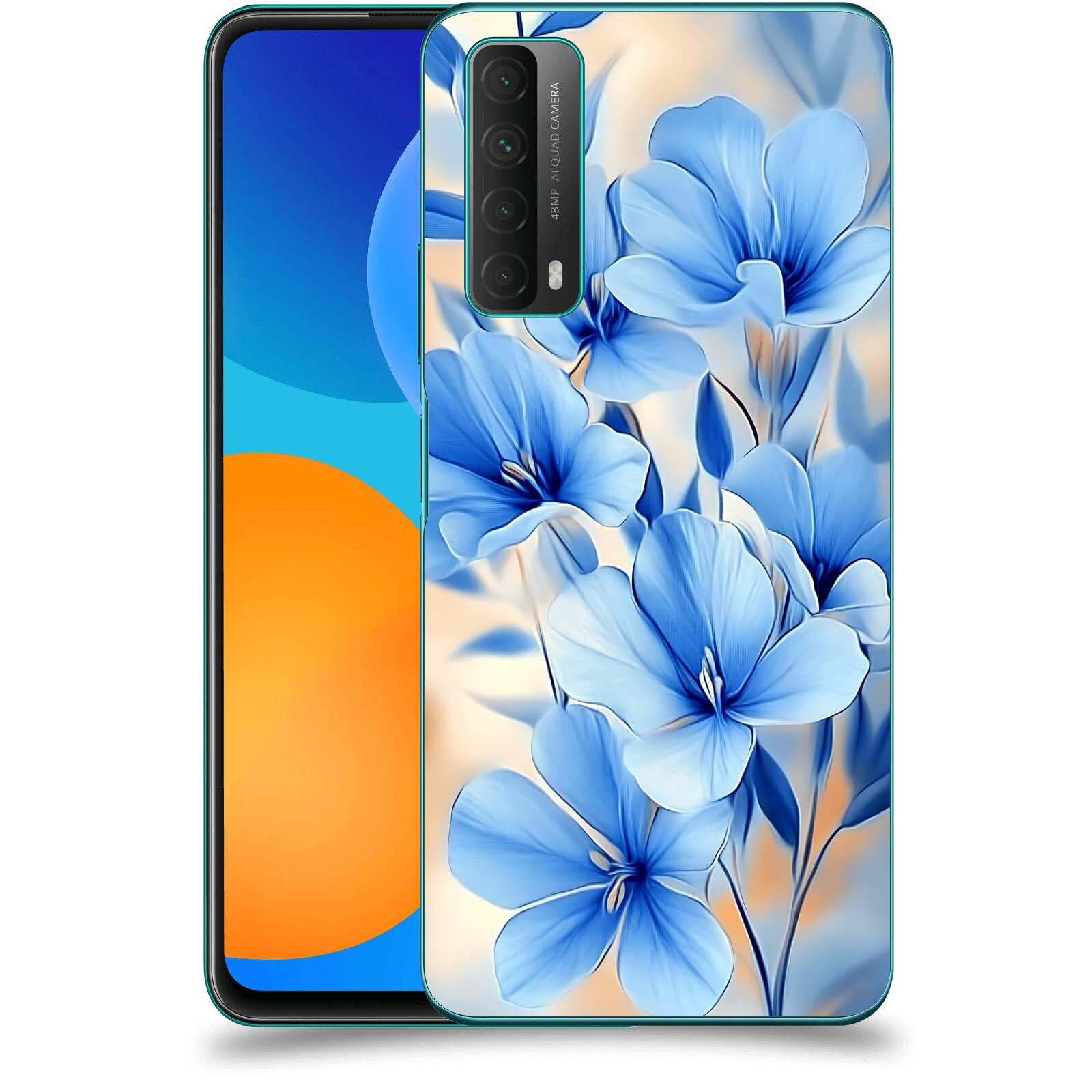 ACOVER Kryt na mobil Huawei P Smart 2021 - Modré květiny.