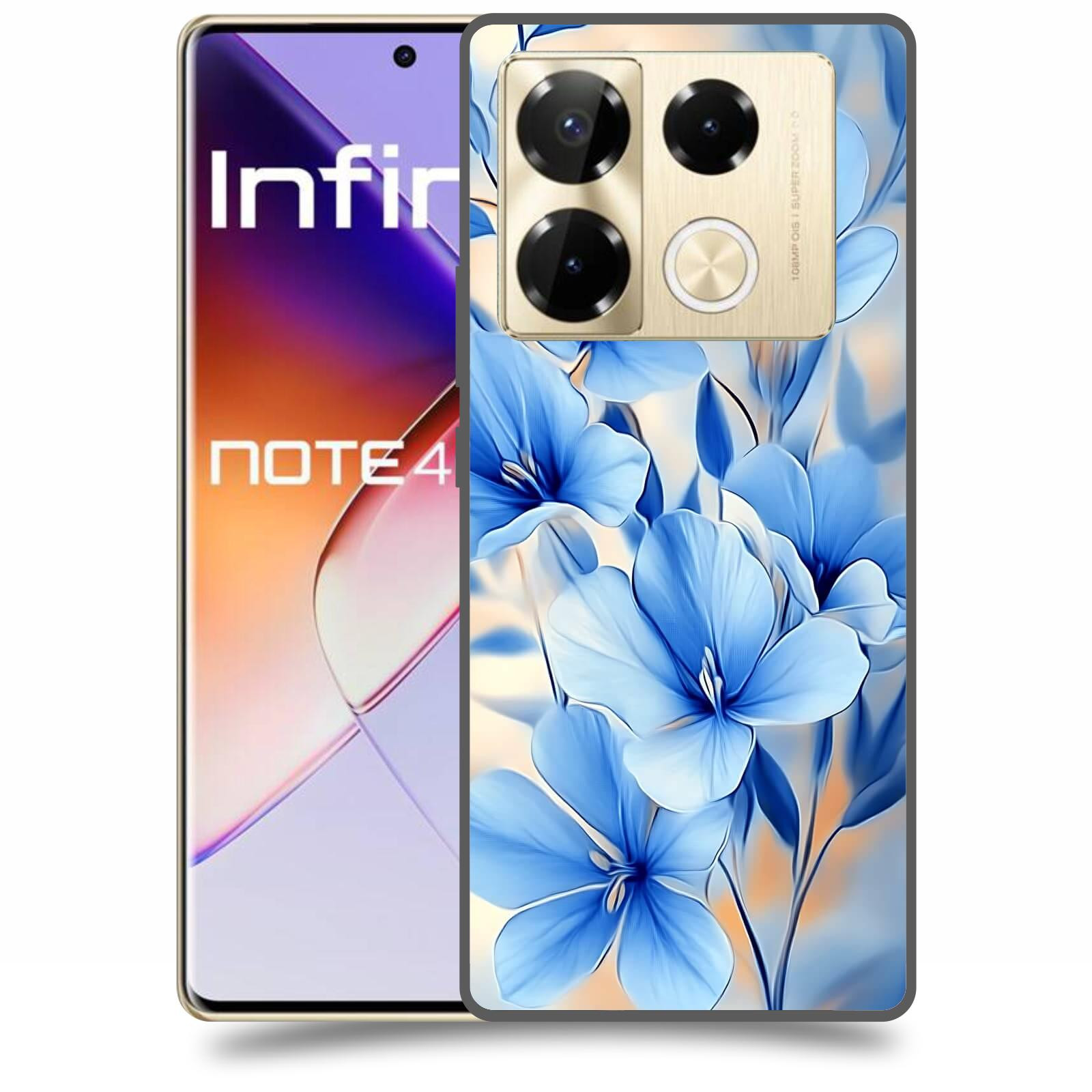 ACOVER Kryt na mobil Infinix Note 40 PRO - Modré květiny.