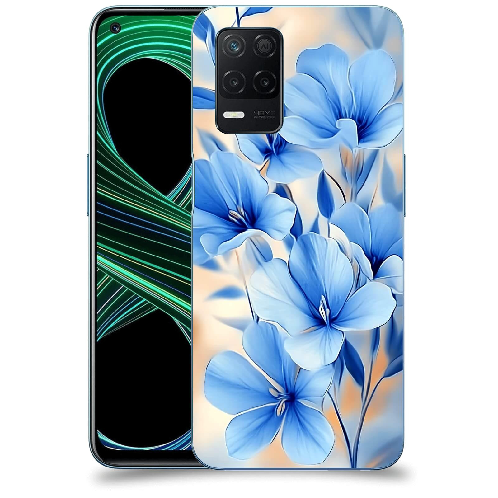 ACOVER Kryt na mobil Realme 8 5G - Modré květiny.