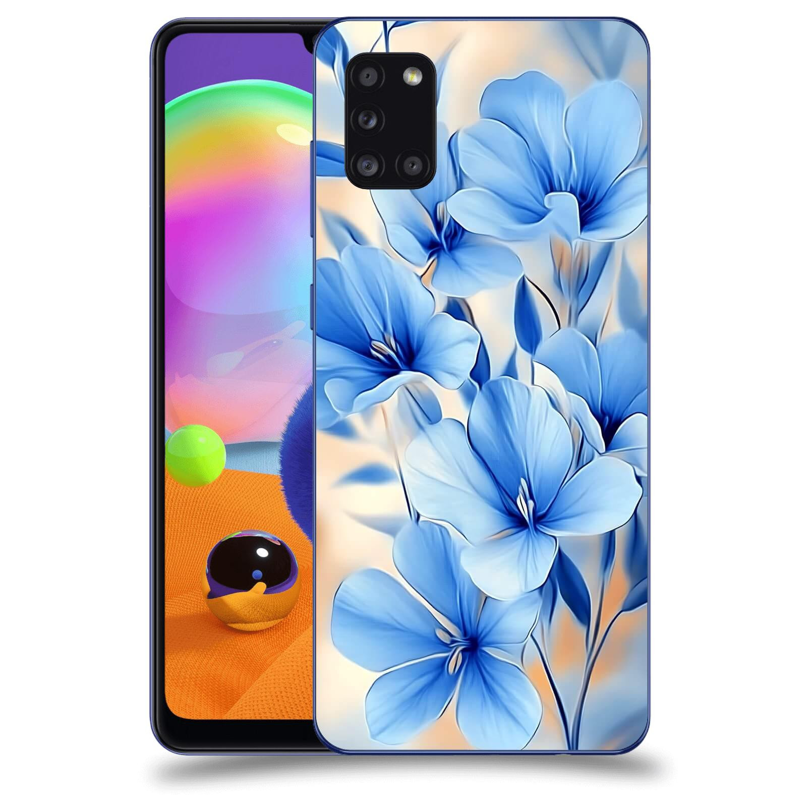 ACOVER Kryt na mobil Samsung Galaxy A31 A315F - Modré květiny.