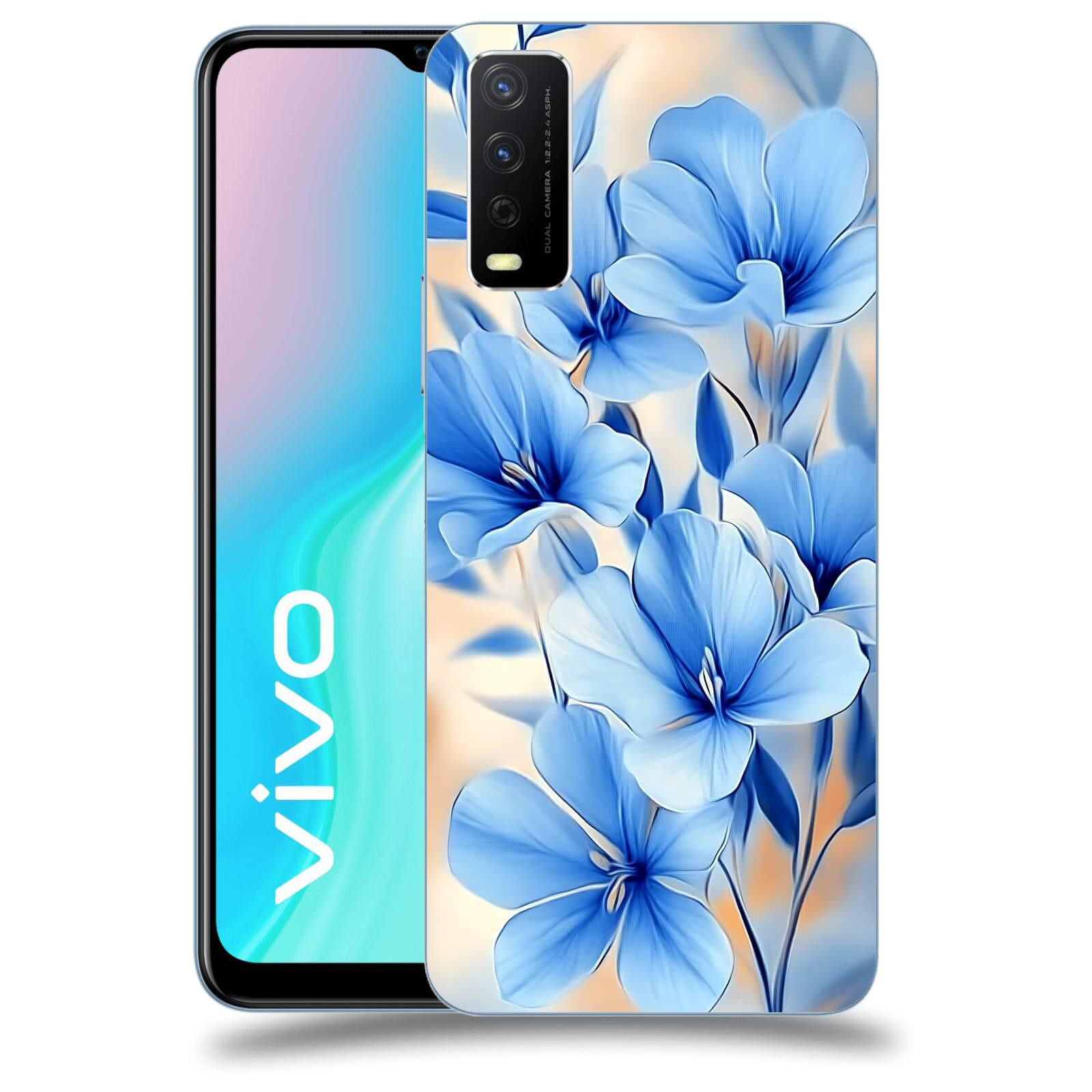ACOVER Kryt na mobil Vivo Y11s - Modré květiny.