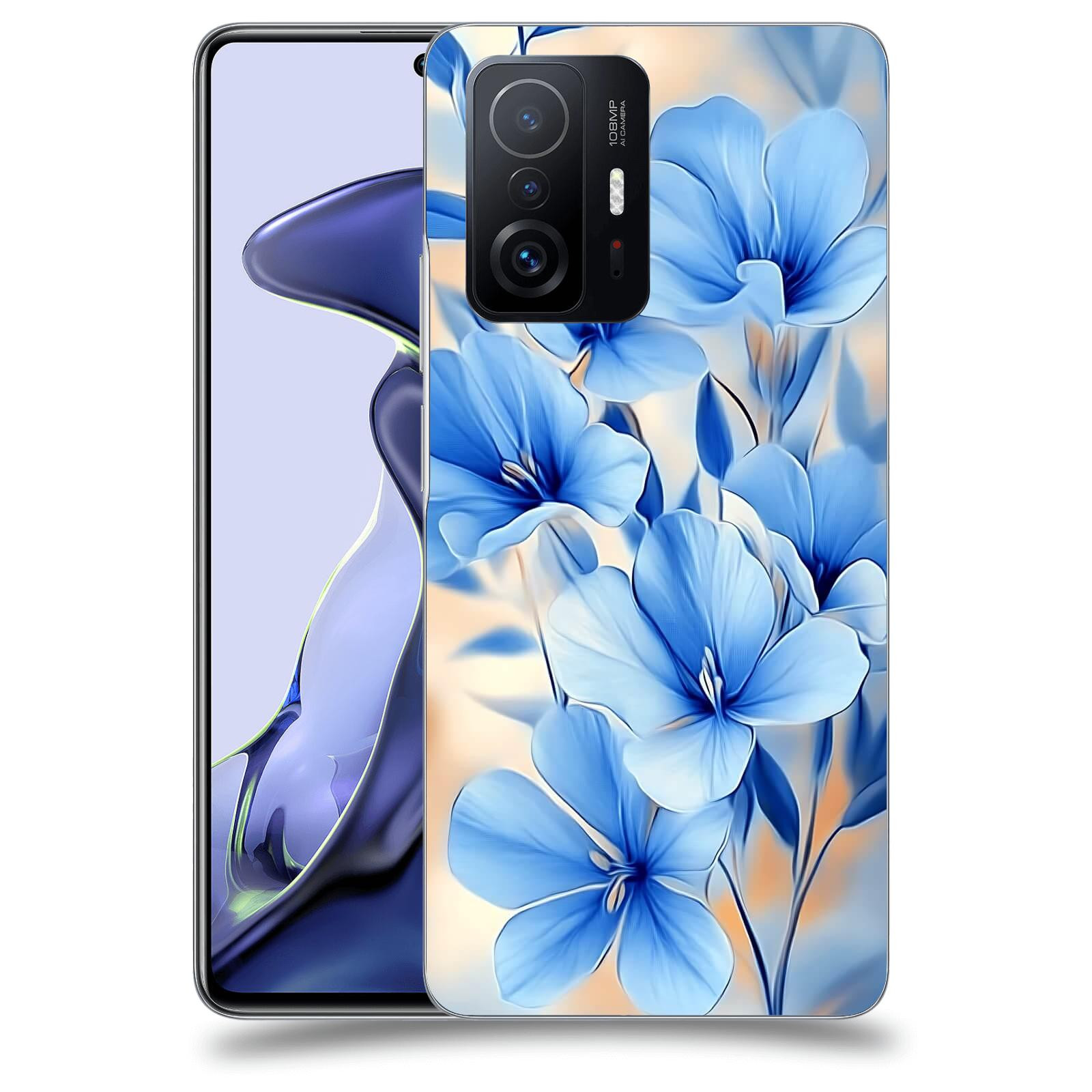 ACOVER Kryt na mobil Xiaomi 11T - Modré květiny.