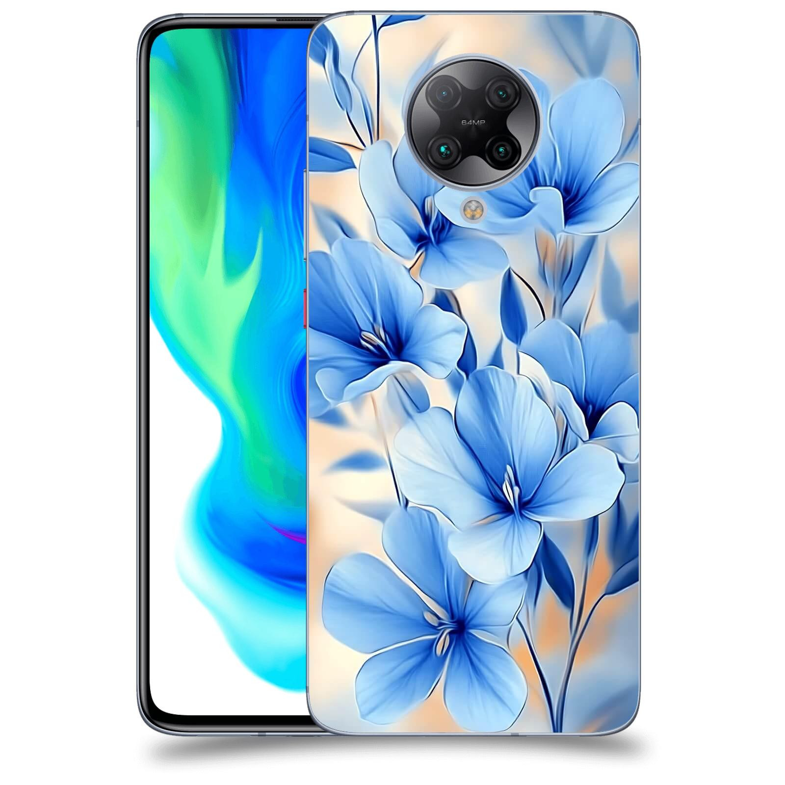 ACOVER Kryt na mobil Xiaomi Poco F2 Pro - Modré květiny.
