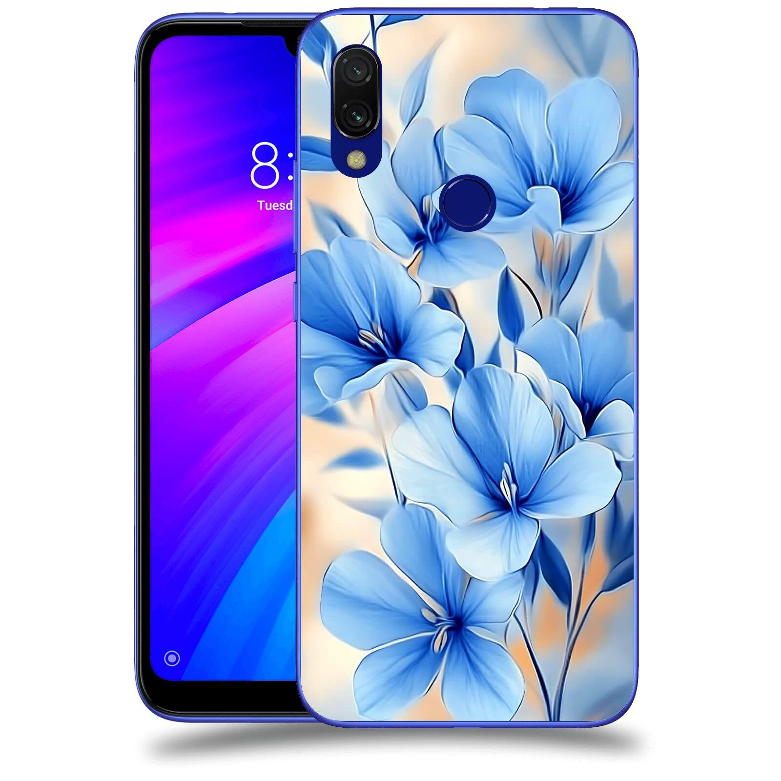 ACOVER Kryt na mobil Xiaomi Redmi 7 - Modré květiny.