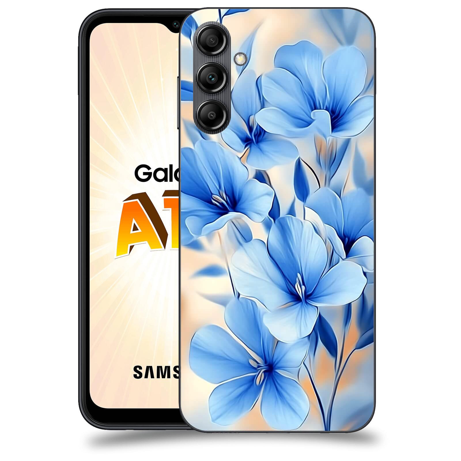 ACOVER Kryt na mobil Samsung Galaxy A14 LTE - Modré květiny.
