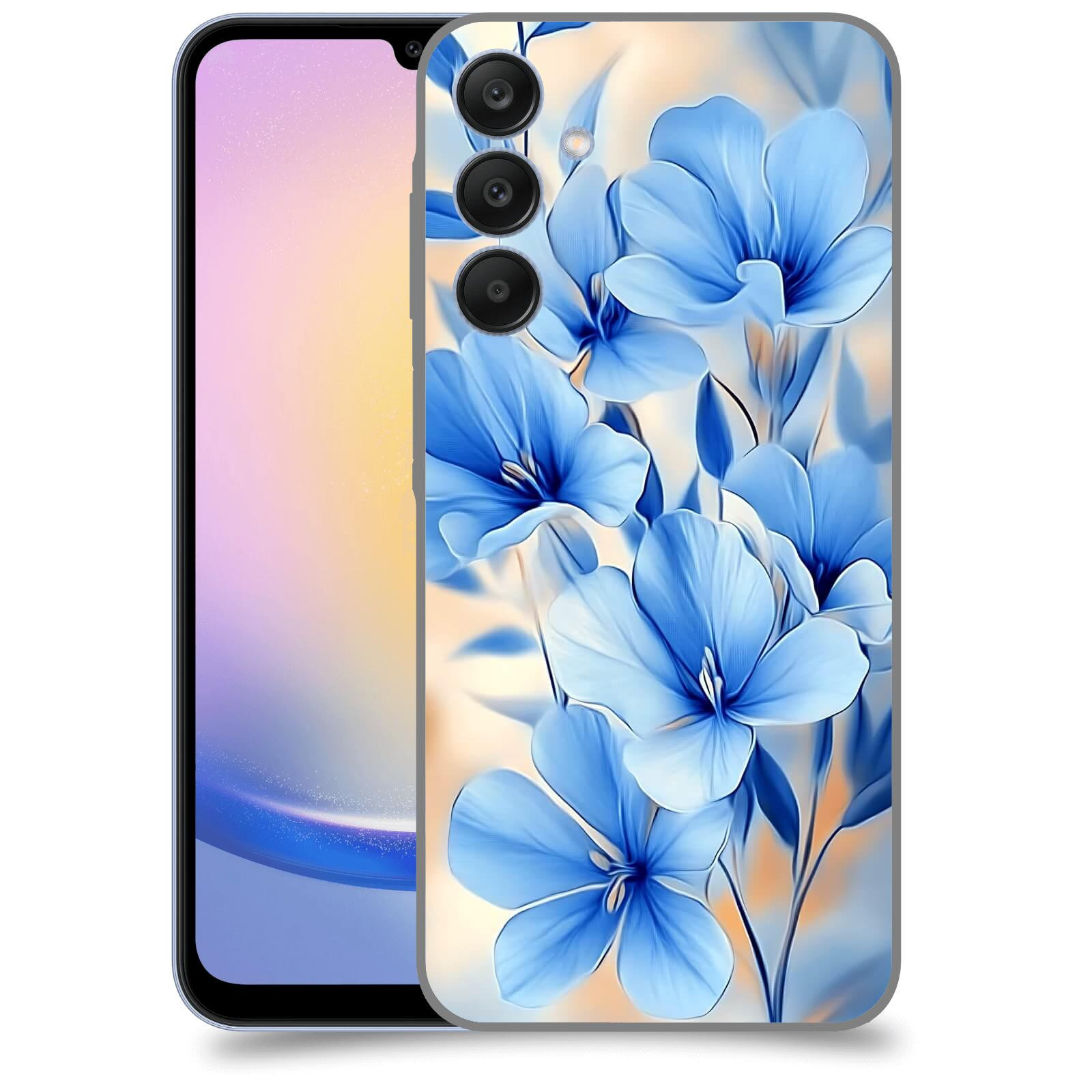 ACOVER Kryt na mobil Samsung Galaxy A25 5G - Modré květiny.