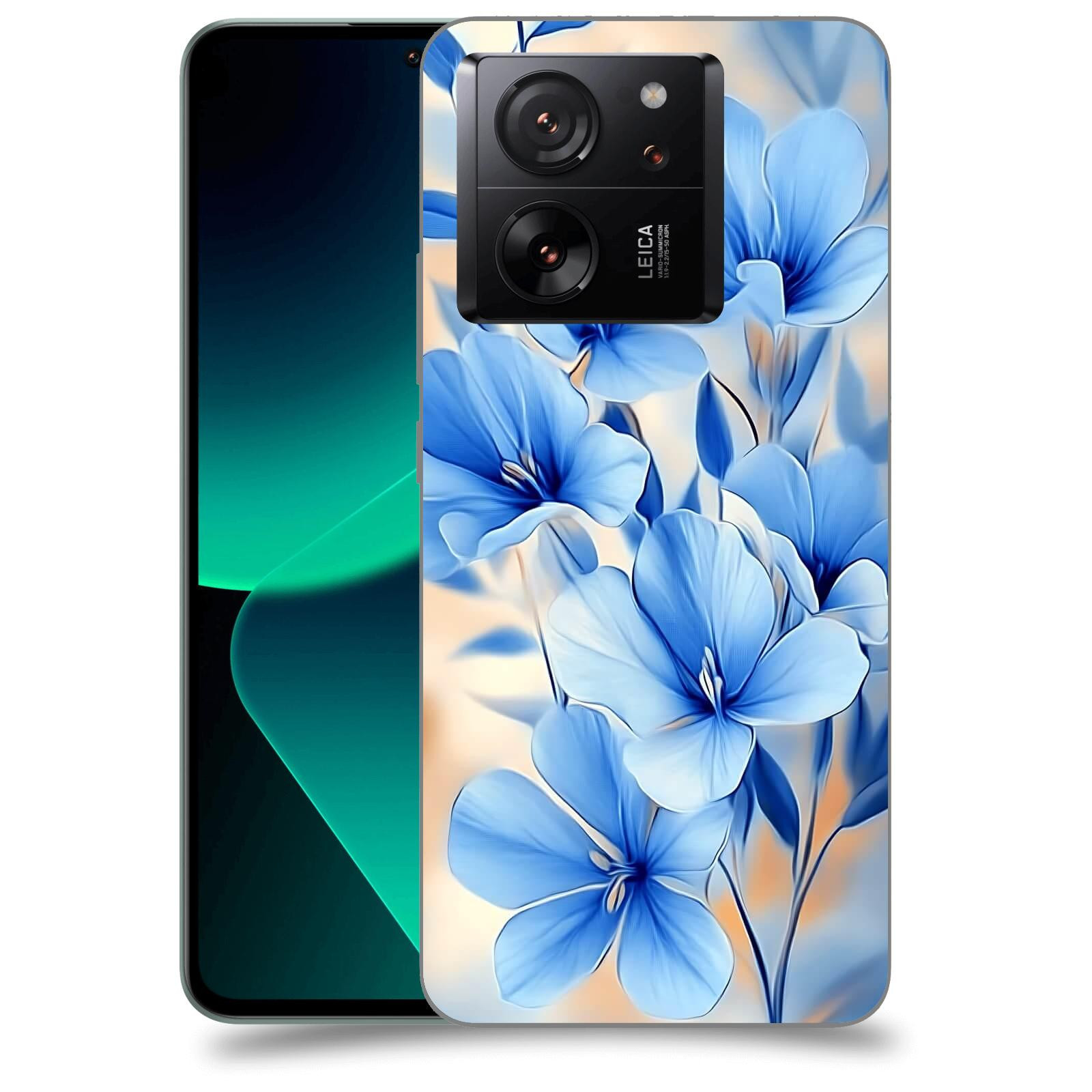 ACOVER Kryt na mobil Xiaomi 13T pro - Modré květiny.