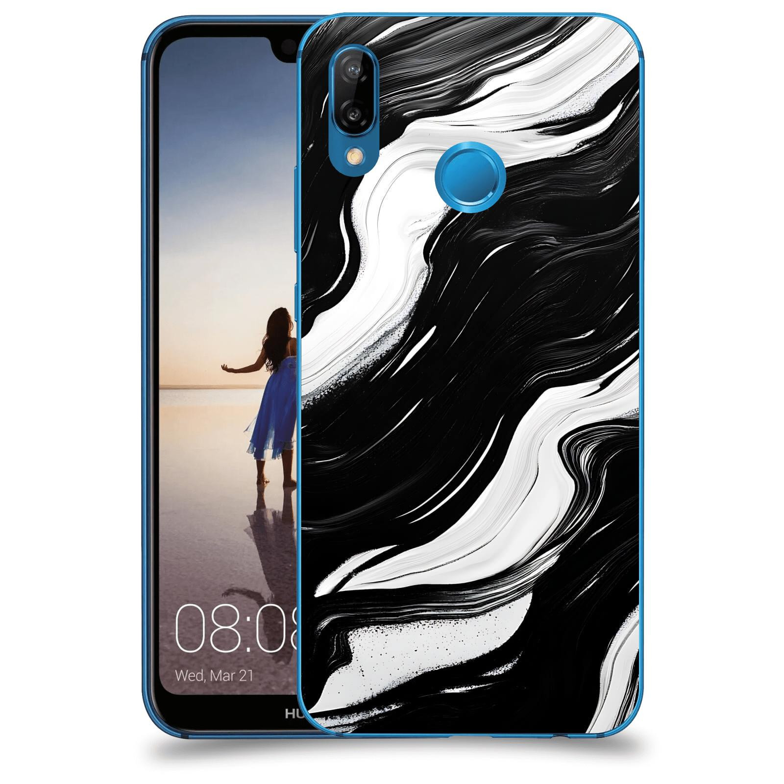 ACOVER Kryt na mobil Huawei P20 Lite - Monochromie a Proudění