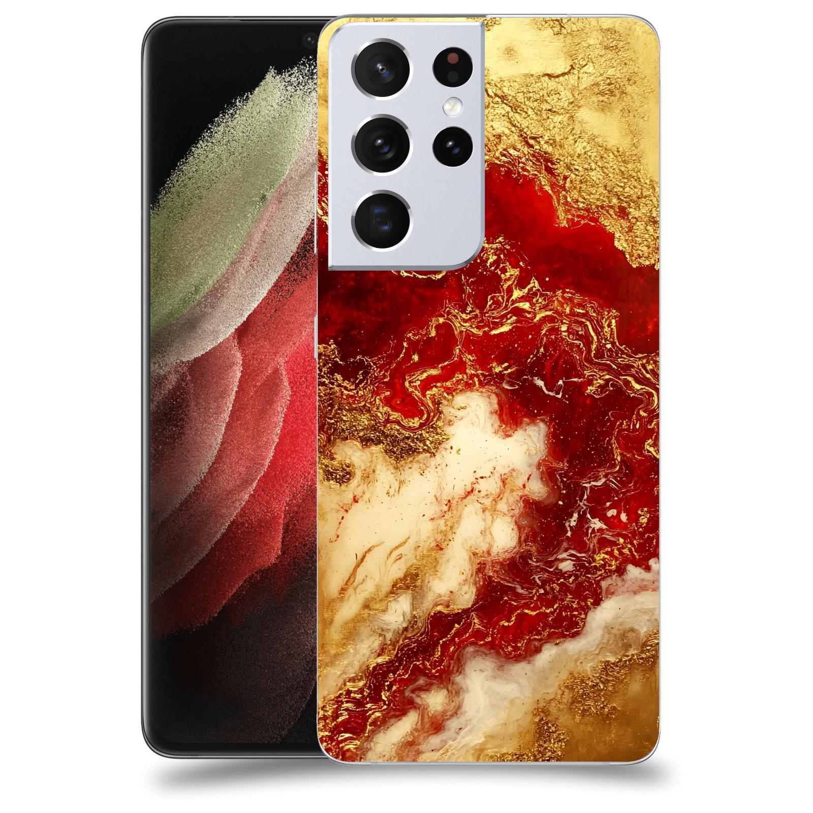 ACOVER Kryt na mobil Samsung Galaxy S21 Ultra 5G G998B - Golden Blood I