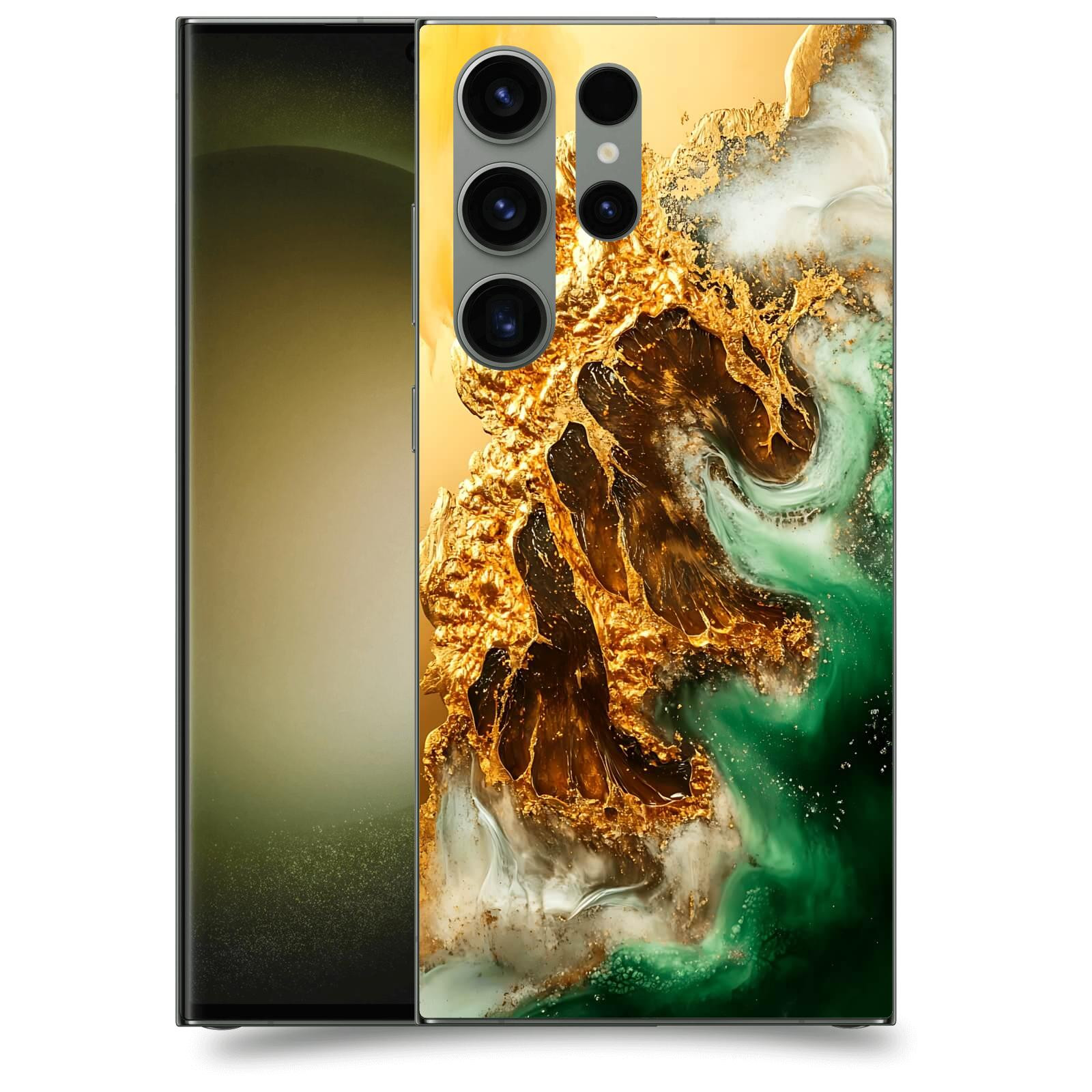ACOVER Kryt na mobil Samsung Galaxy S23 Ultra 5G - Golden Moss II