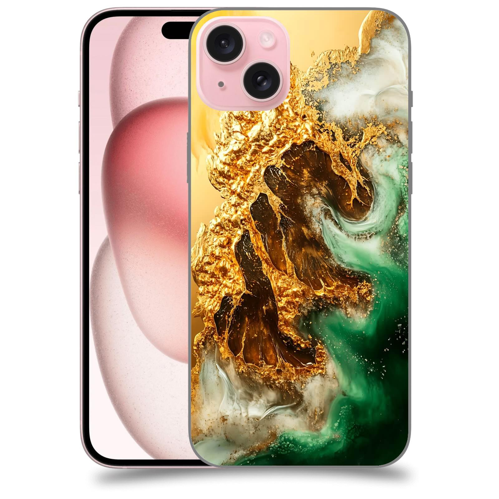 ACOVER Kryt na mobil Apple iPhone 15 plus - Golden Moss II