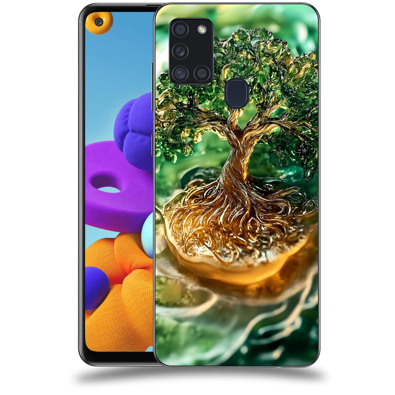 ACOVER Kryt na mobil Samsung Galaxy A21s - Golden Moss III