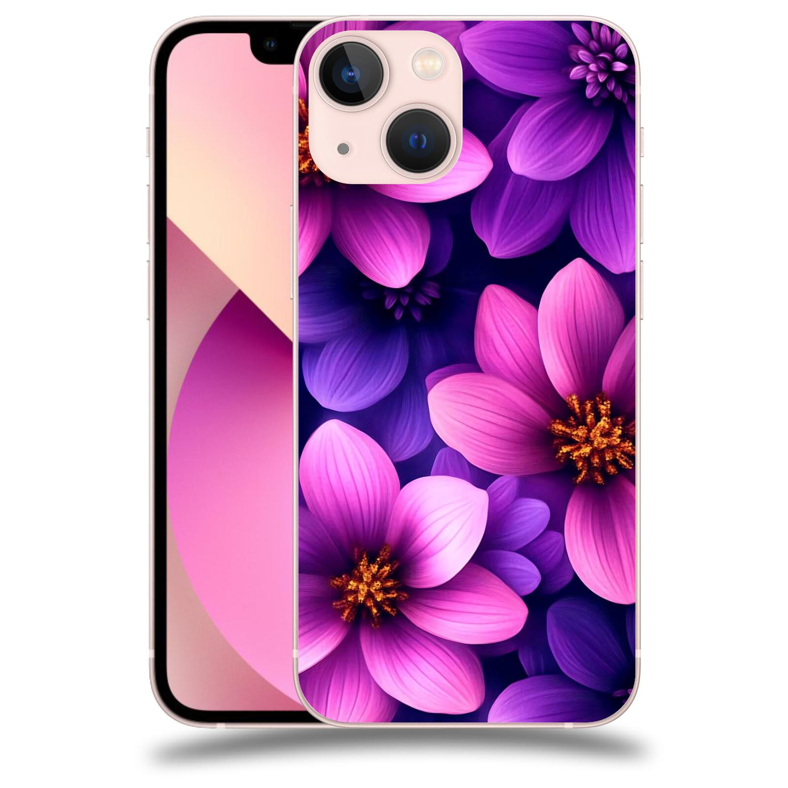 ACOVER Kryt na mobil Apple iPhone 13 mini - Fialové květiny