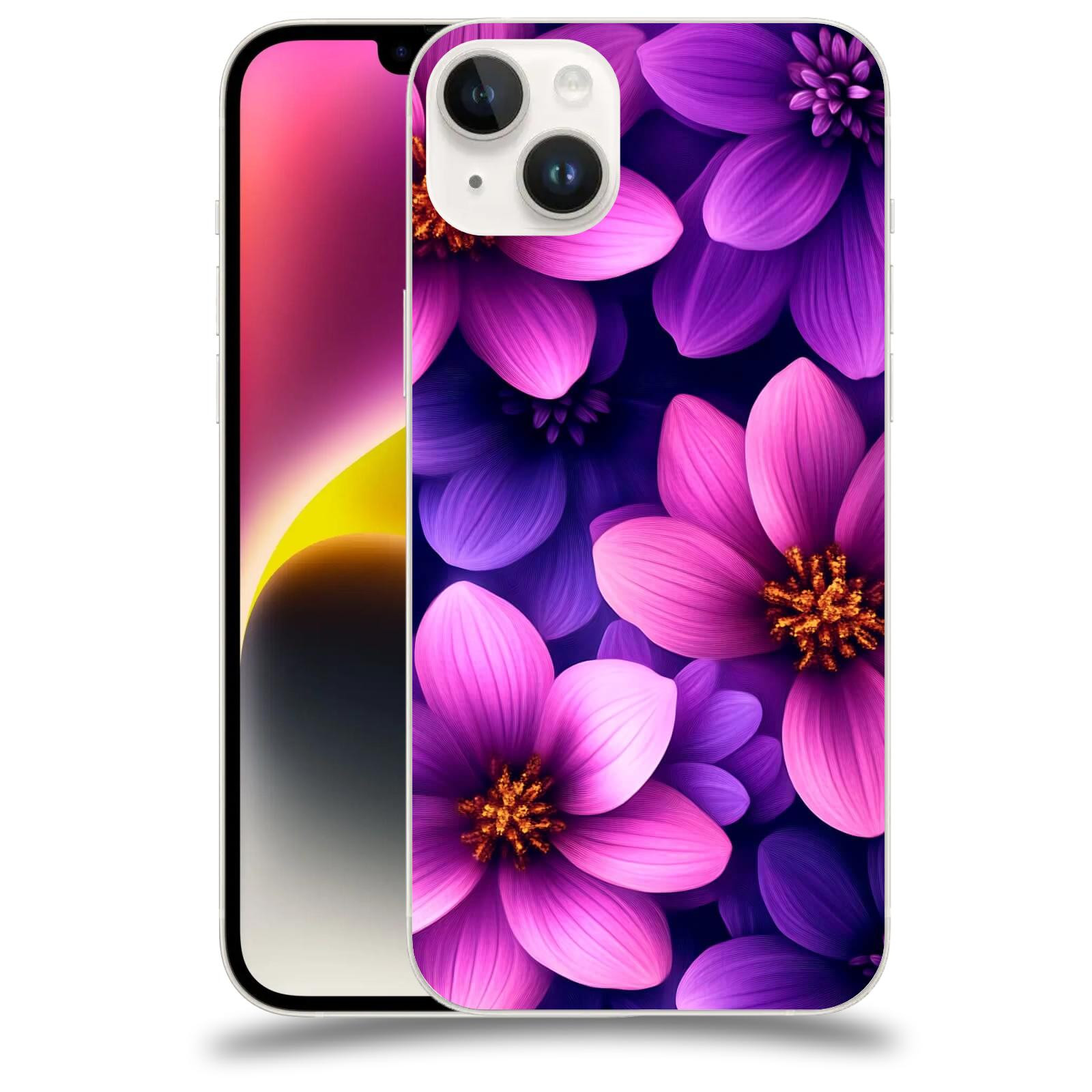 ACOVER Kryt na mobil Apple iPhone 14 Plus - Fialové květiny