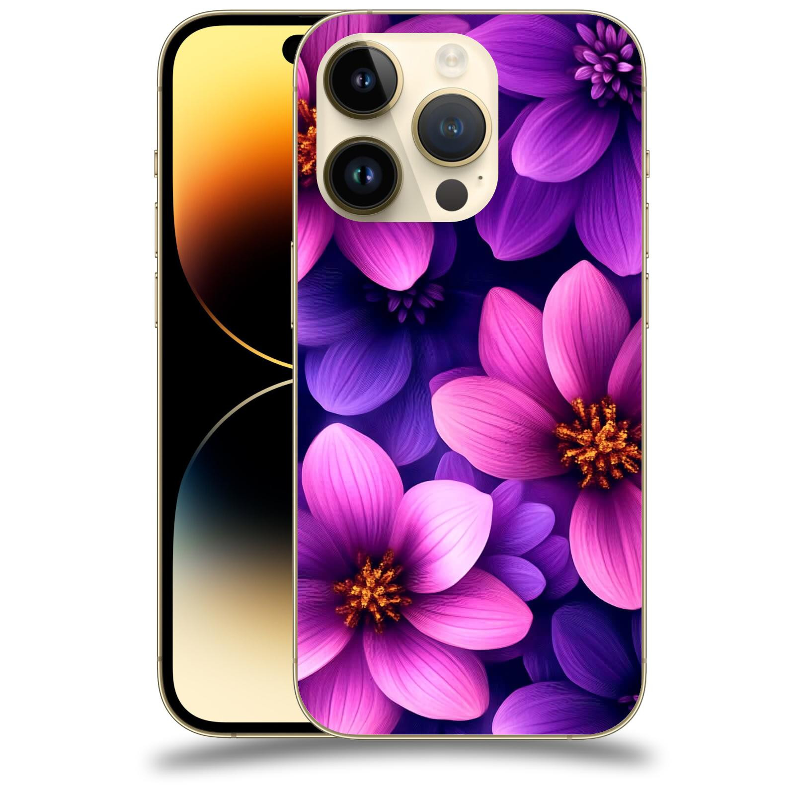 ACOVER Kryt na mobil Apple iPhone 14 Pro - Fialové květiny