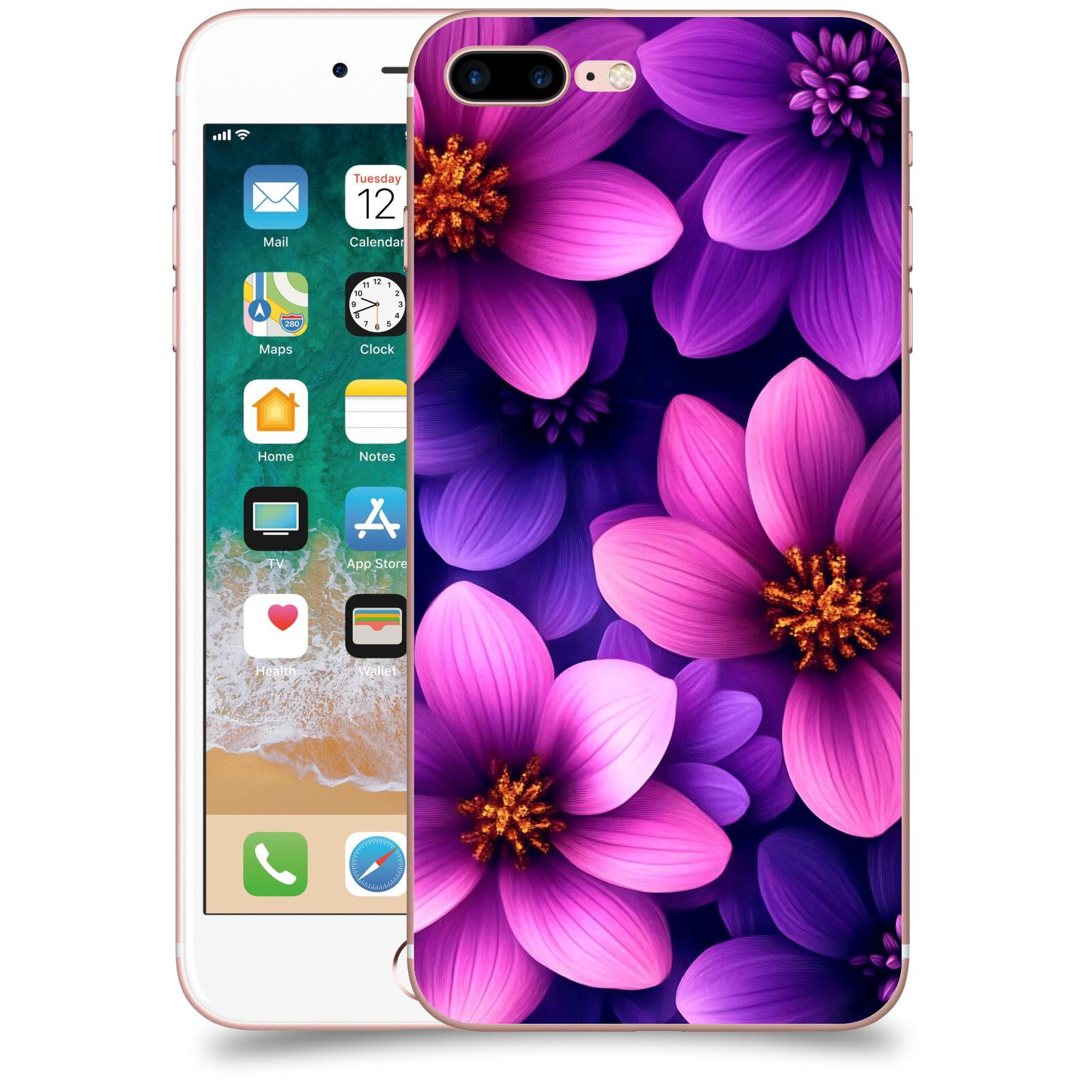 ACOVER Kryt na mobil Apple iPhone 7 Plus - Fialové květiny