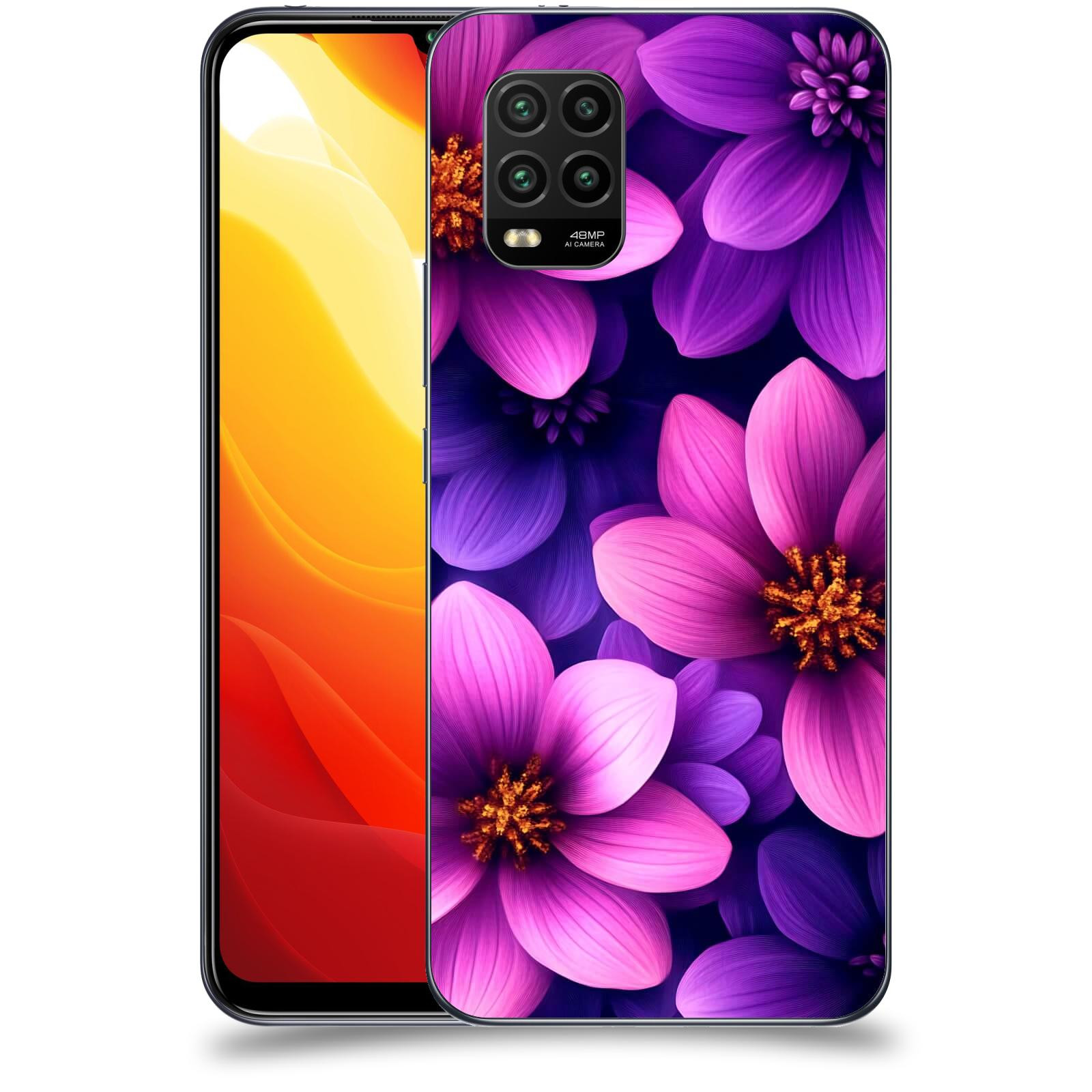 ACOVER Kryt na mobil Xiaomi Mi 10 Lite - Fialové květiny