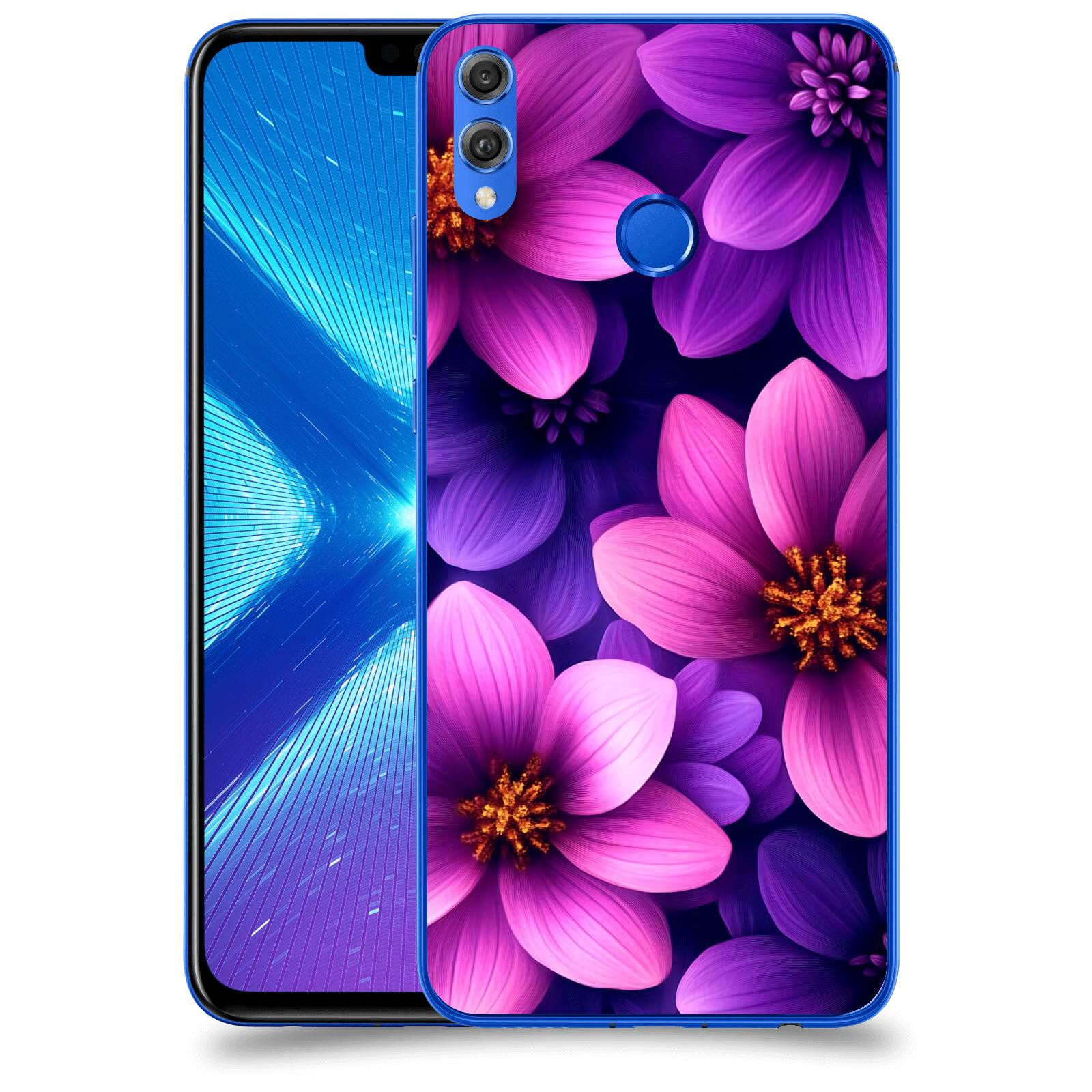 ACOVER Kryt na mobil Honor 8X - Fialové květiny