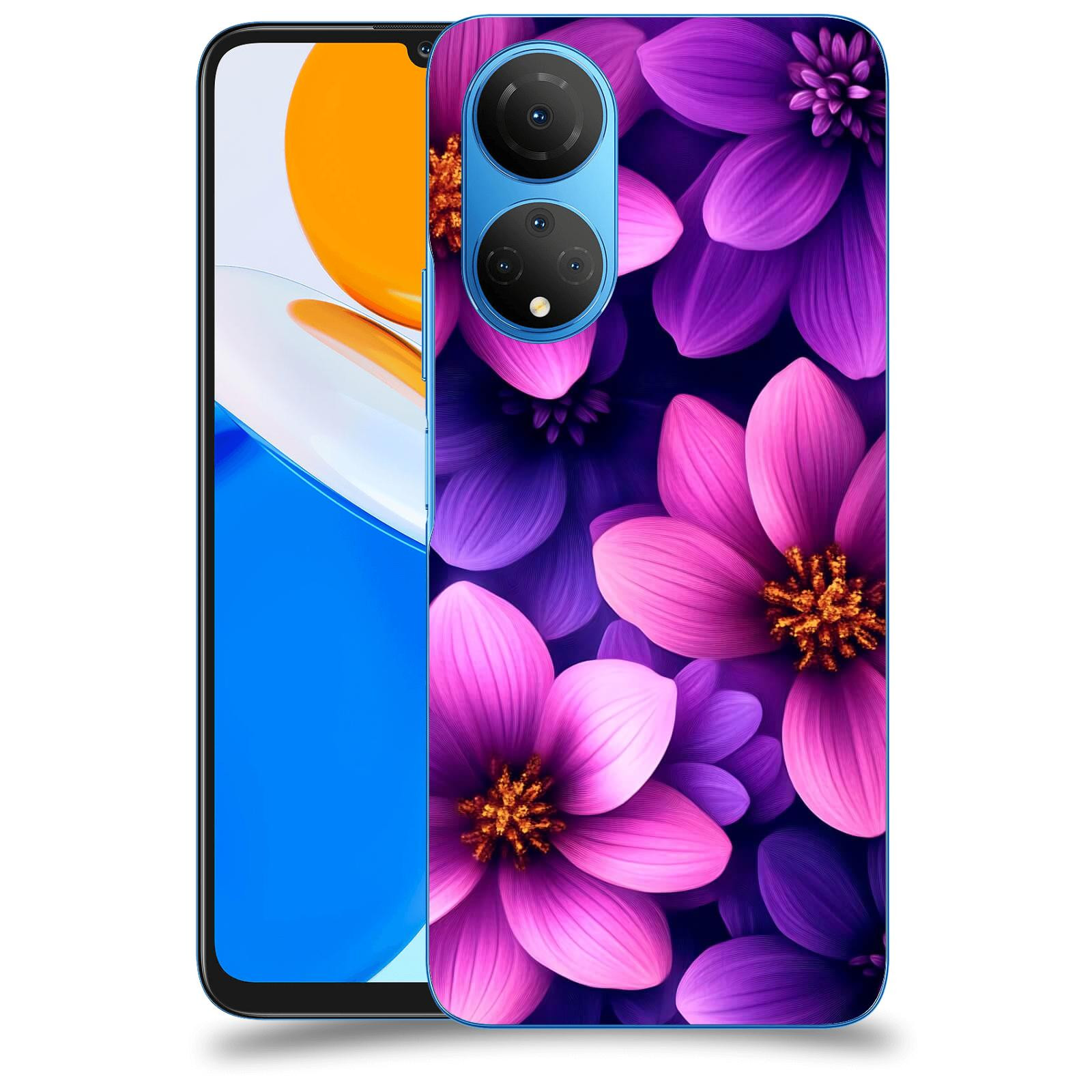 ACOVER Kryt na mobil Honor X7 - Fialové květiny