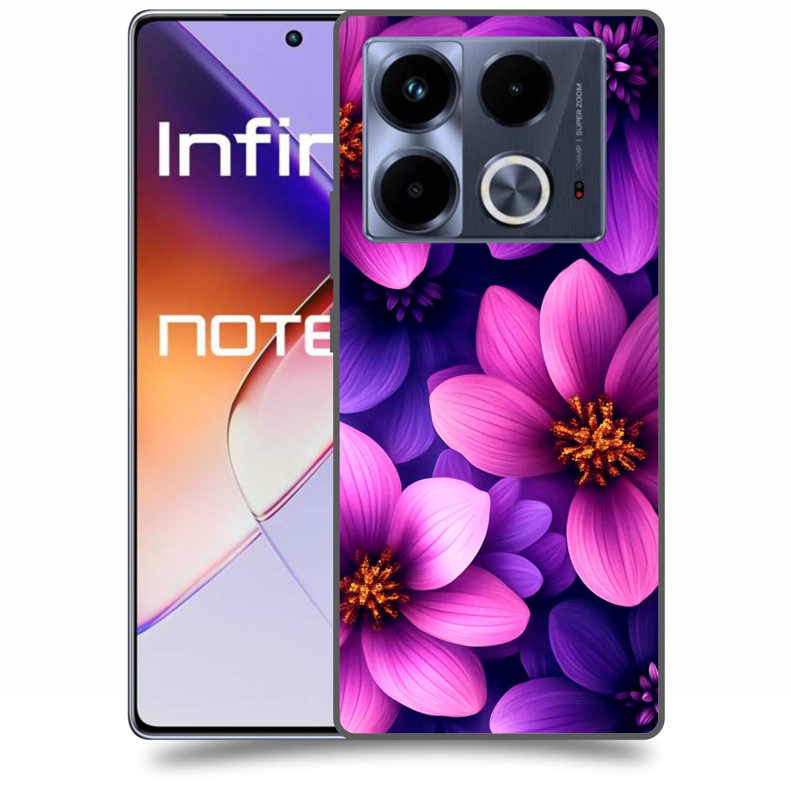 ACOVER Kryt na mobil Infinix Note 40 - Fialové květiny