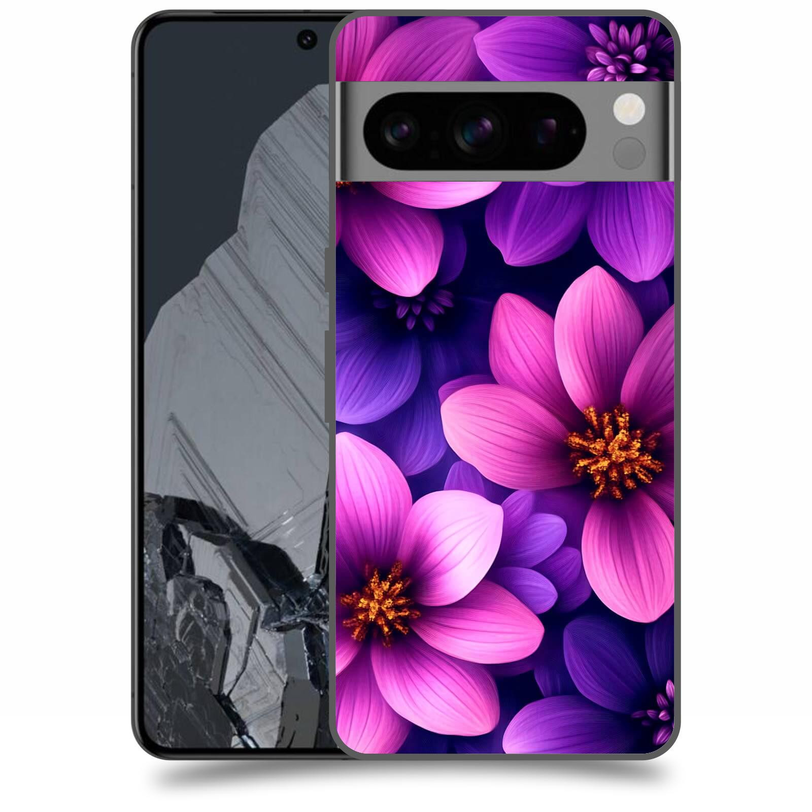 ACOVER Kryt na mobil Google Pixel 8 Pro - Fialové květiny