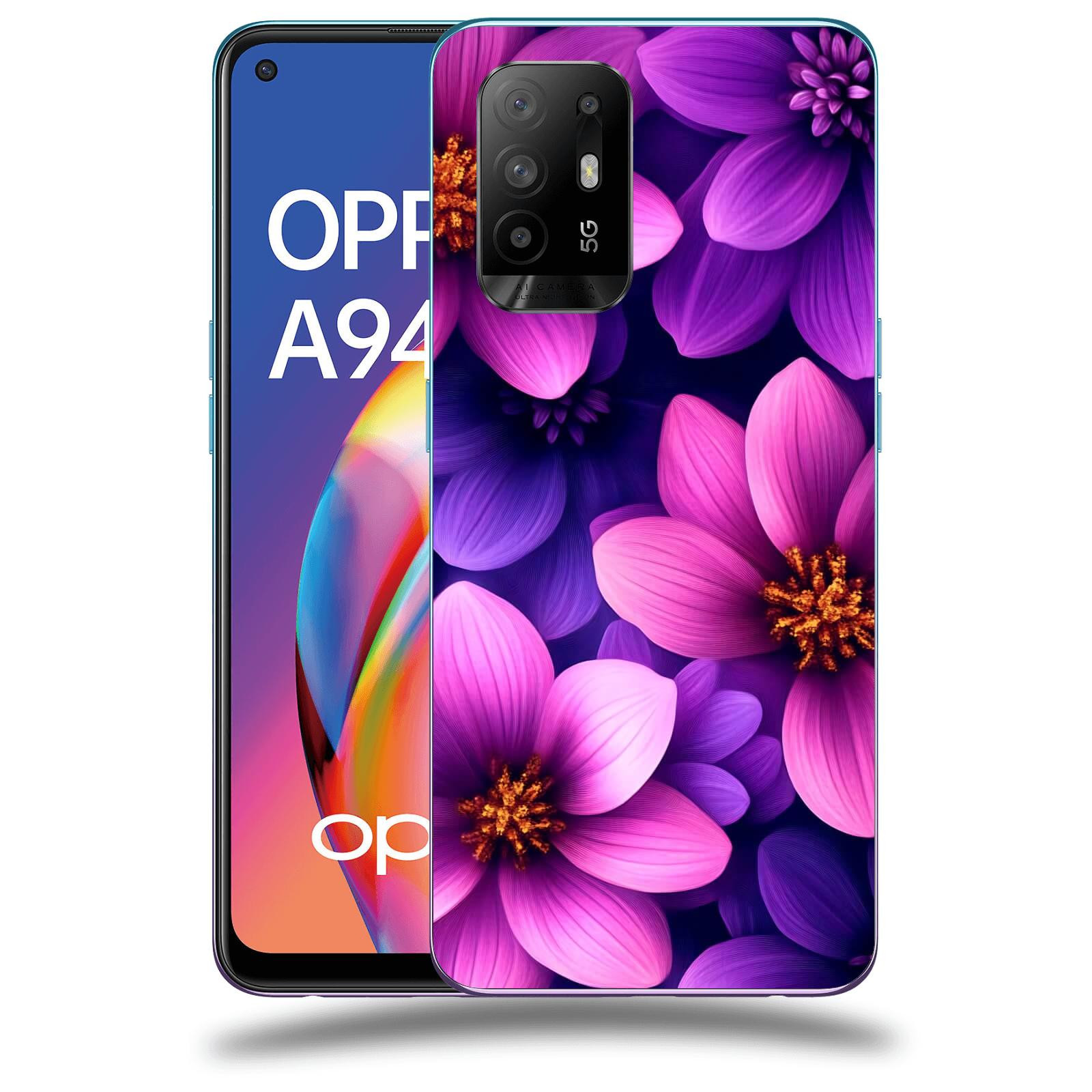 ACOVER Kryt na mobil OPPO A94 5G - Fialové květiny