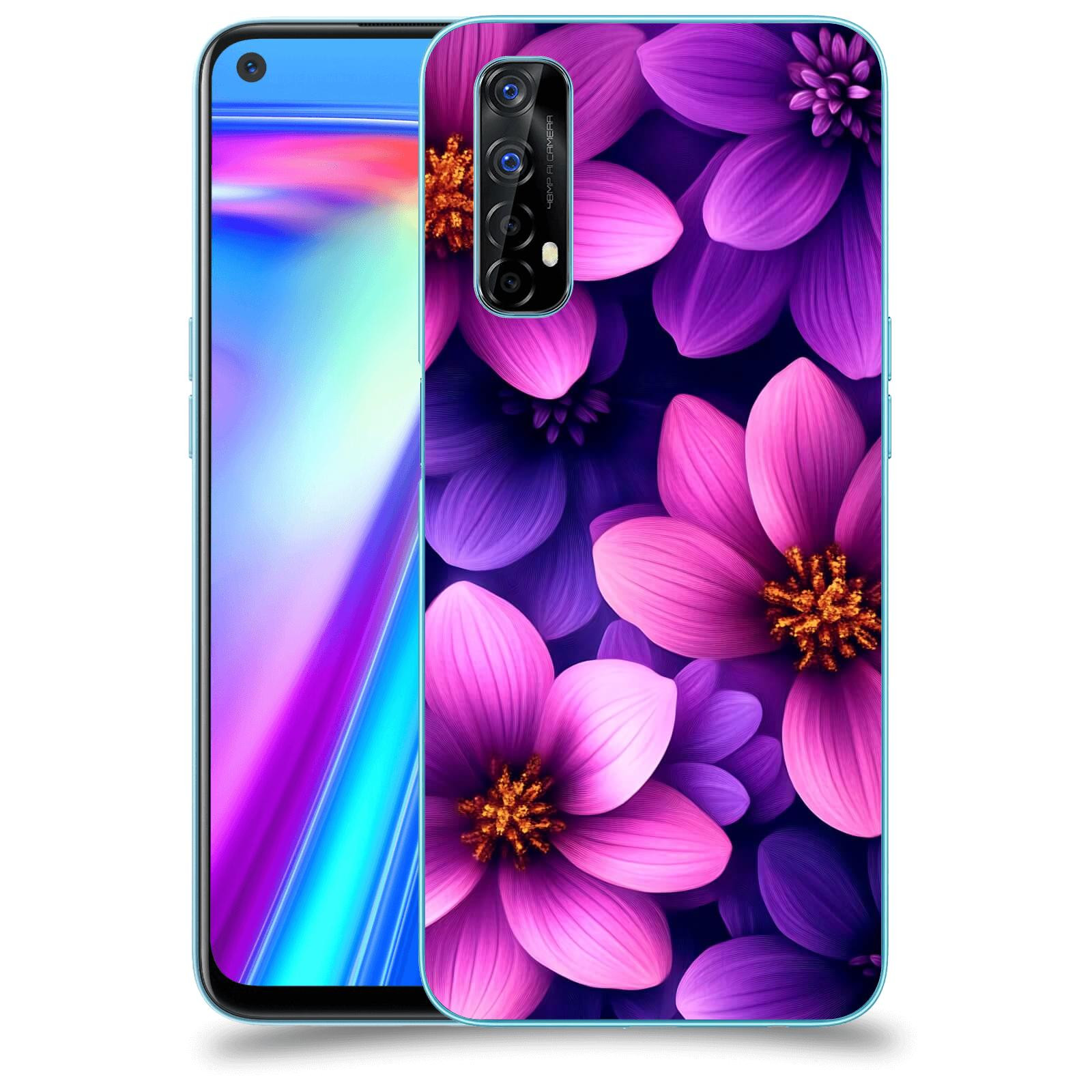 ACOVER Kryt na mobil Realme 7 - Fialové květiny