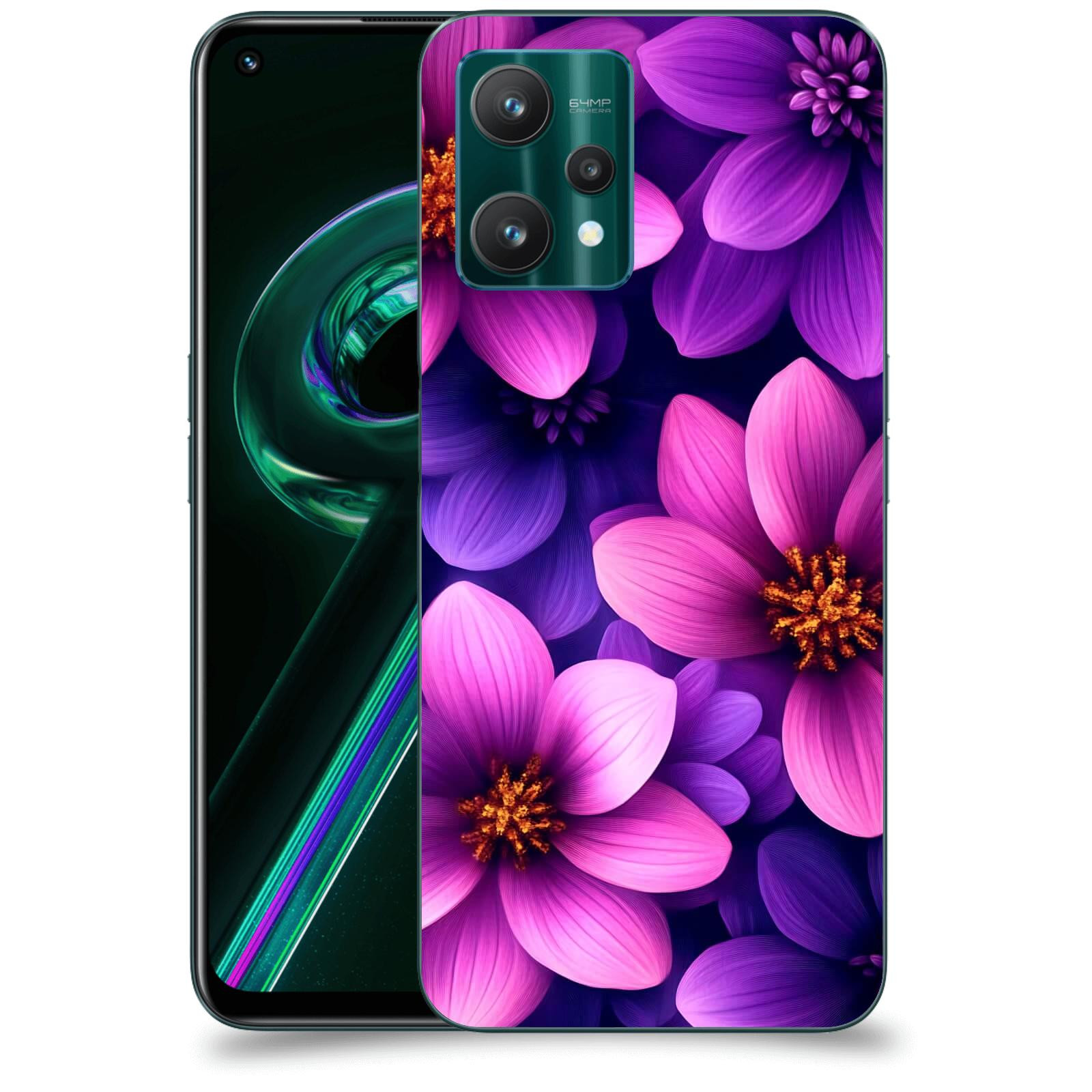 ACOVER Kryt na mobil Realme 9 Pro 5G - Fialové květiny