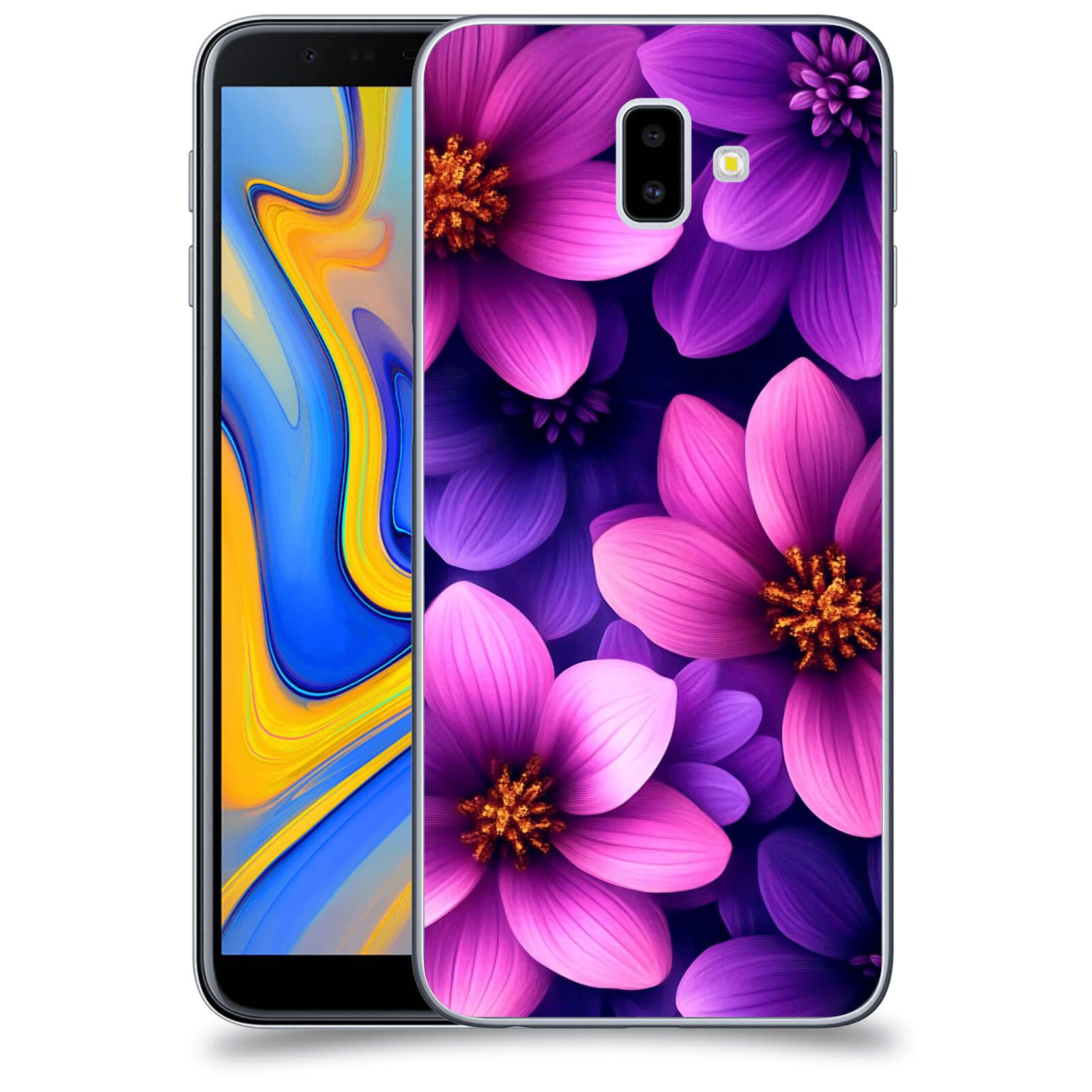 ACOVER Kryt na mobil Samsung Galaxy J6+ J610F - Fialové květiny