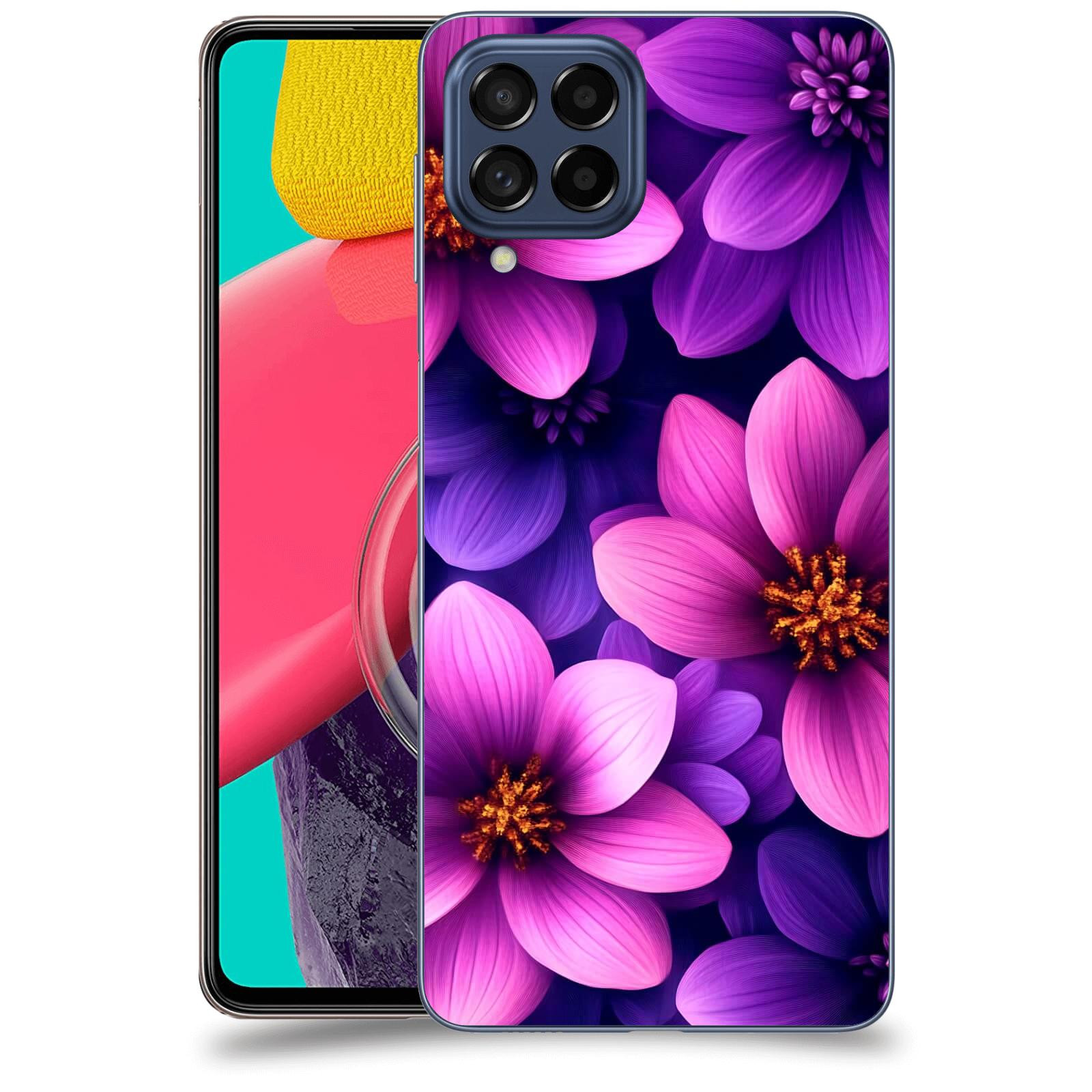 ACOVER Kryt na mobil Samsung Galaxy M53 5G - Fialové květiny