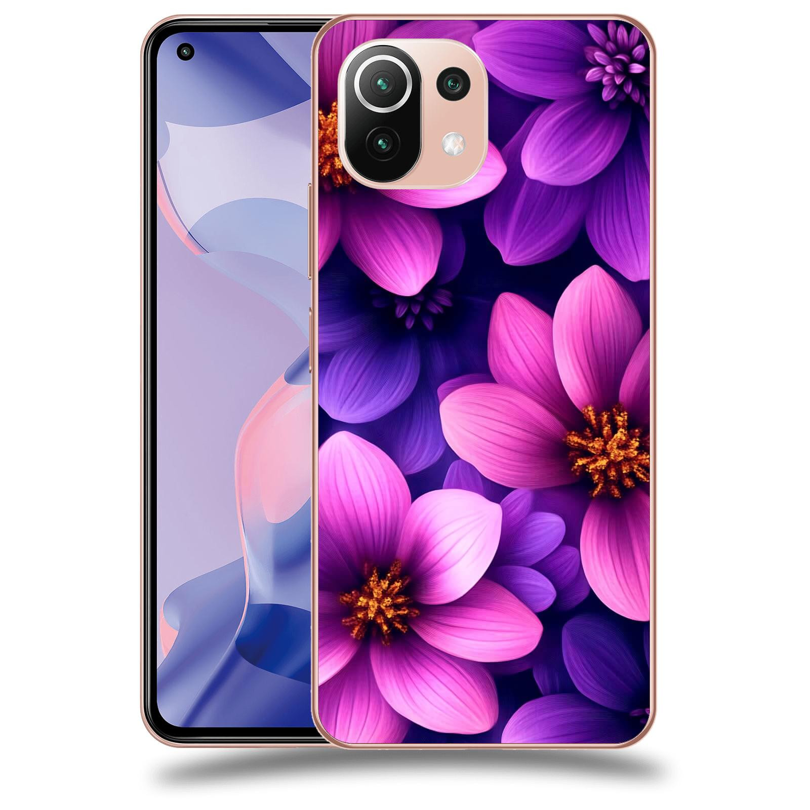 ACOVER Kryt na mobil Xiaomi 11 Lite 5G NE - Fialové květiny