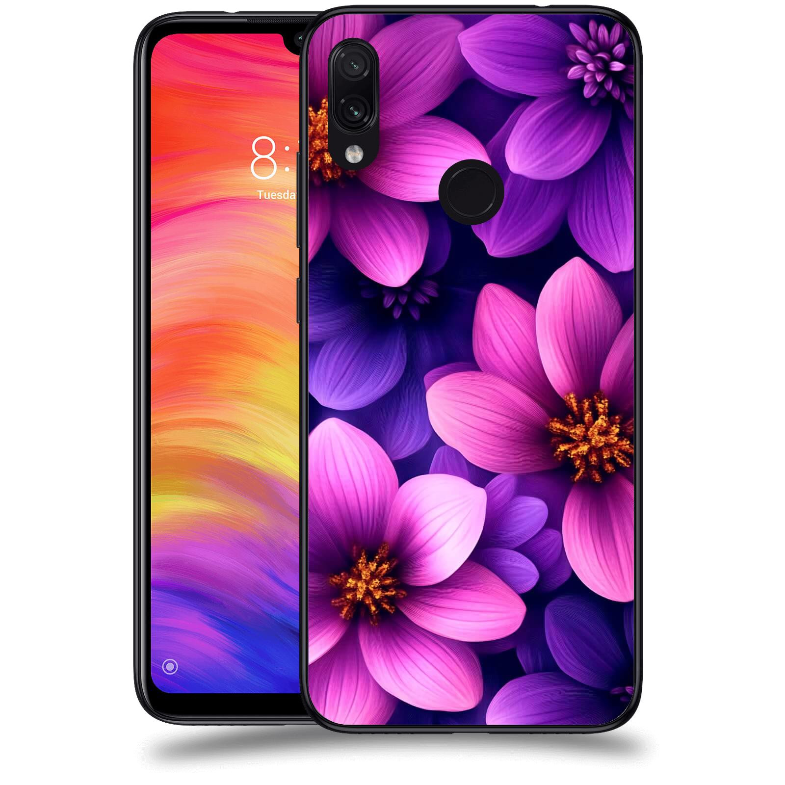 ACOVER Kryt na mobil Xiaomi Redmi Note 7 - Fialové květiny